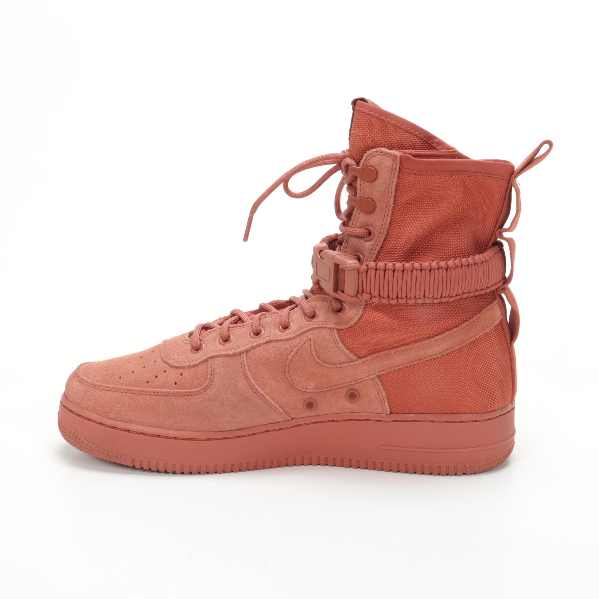 Nike Suede SF Air Force 1 Mid in Praline and Dark Russet