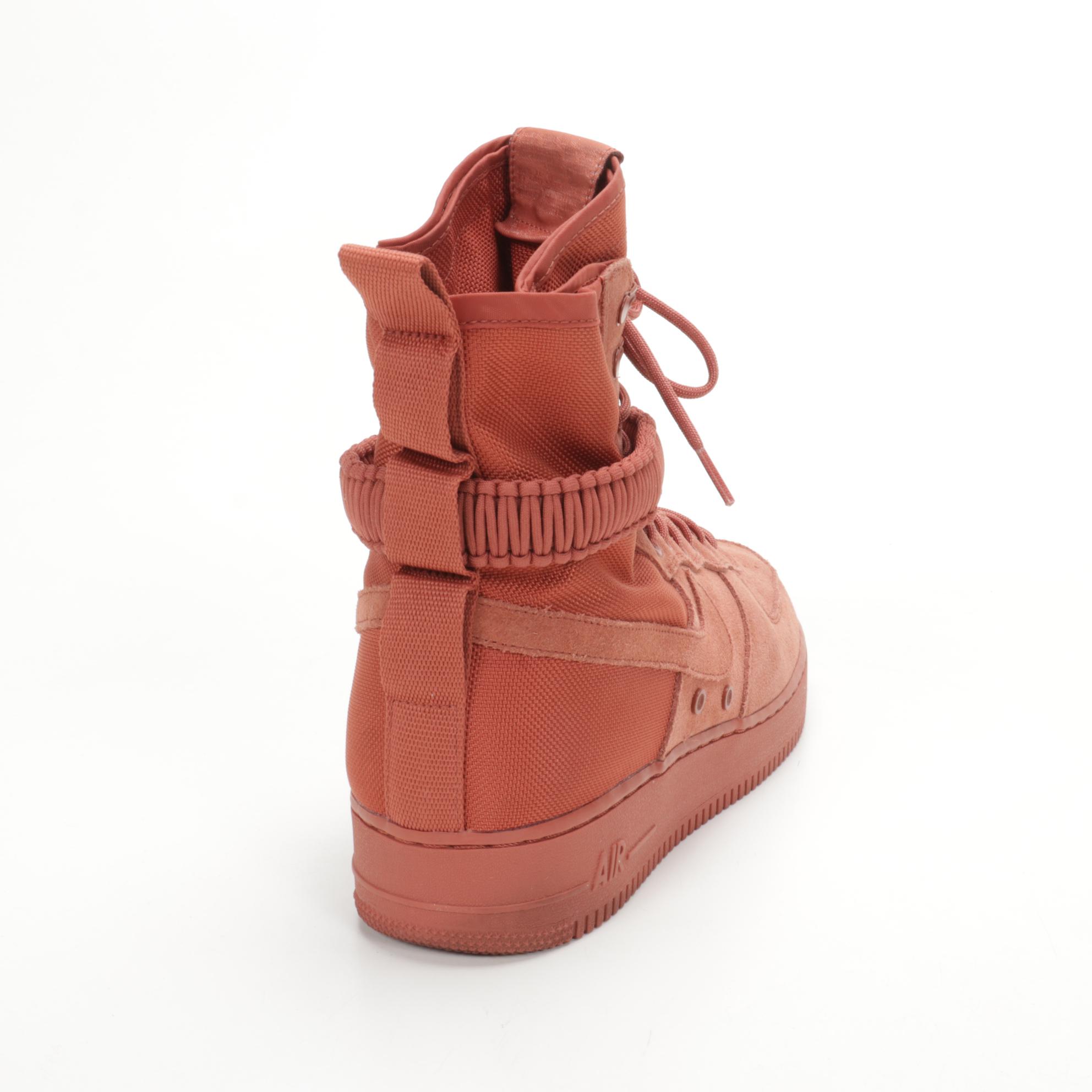 Nike Suede SF Air Force 1 Mid in Praline and Dark Russet