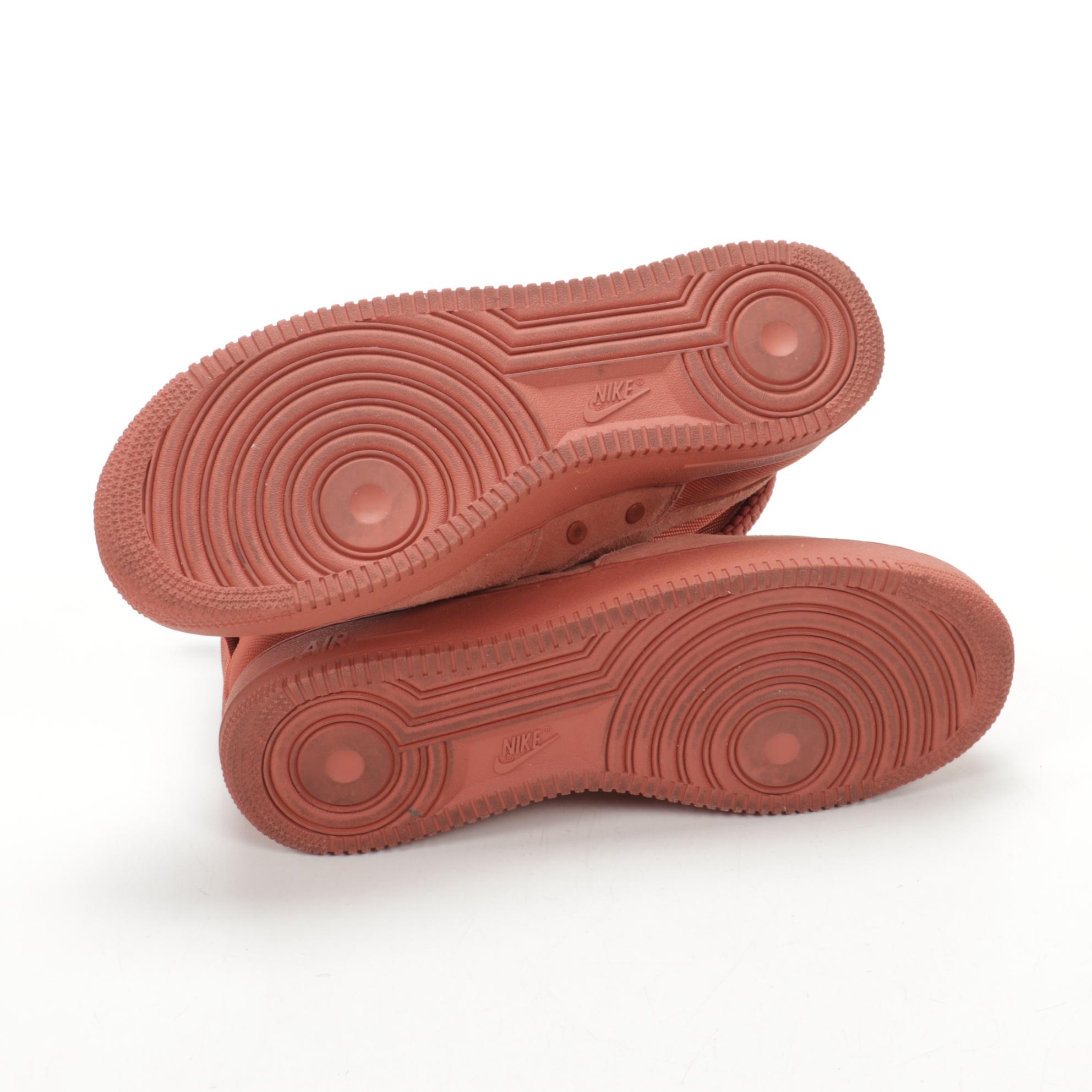 Nike Suede SF Air Force 1 Mid in Praline and Dark Russet