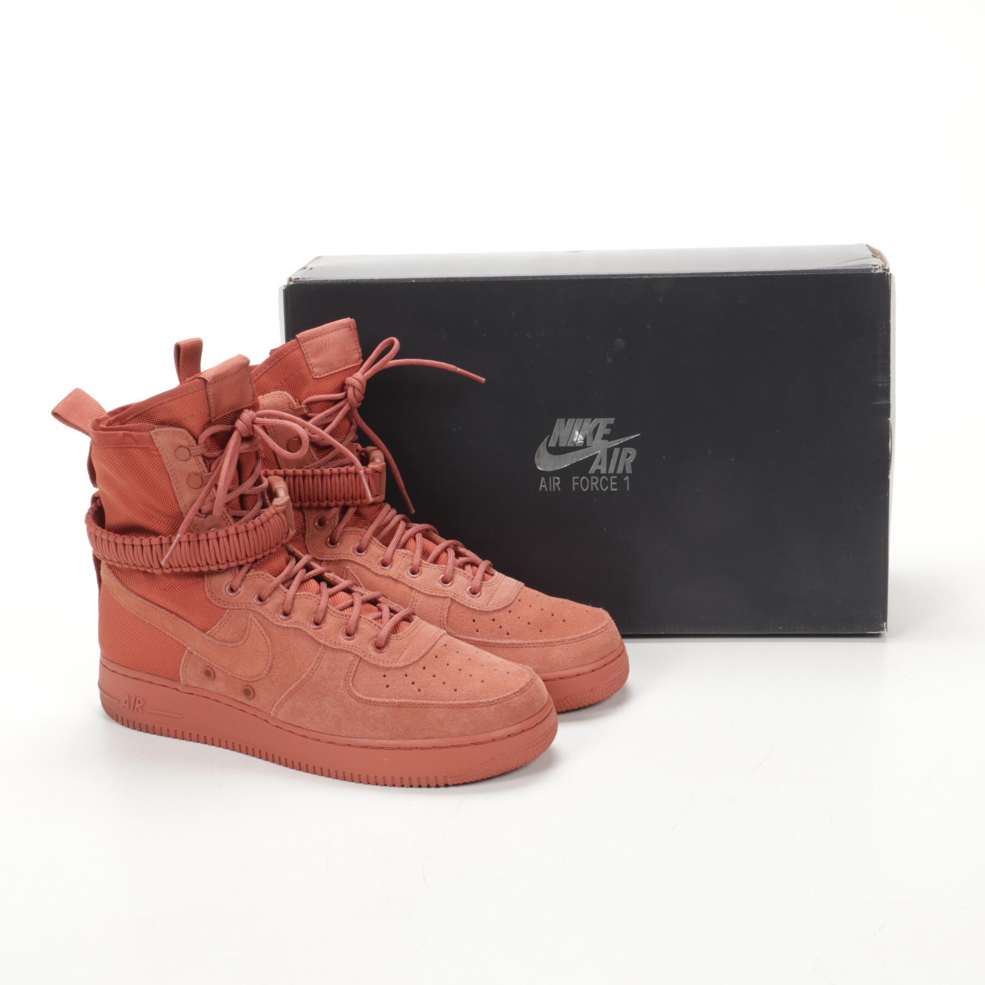 Nike Suede SF Air Force 1 Mid in Praline and Dark Russet