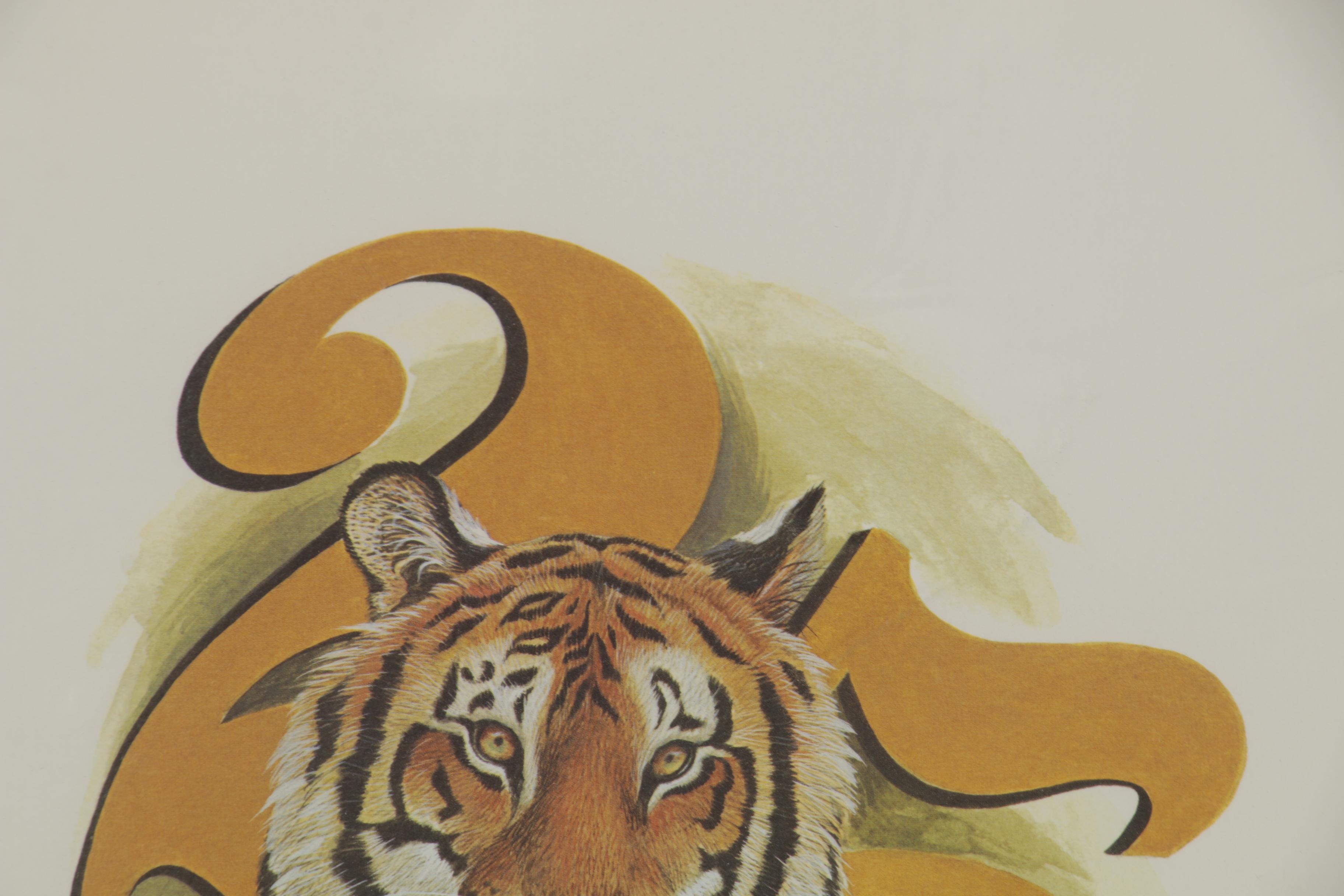 John Ruthven Offset Lithograph "Bengal Tiger" Commissioned by Cincinnati Bengals