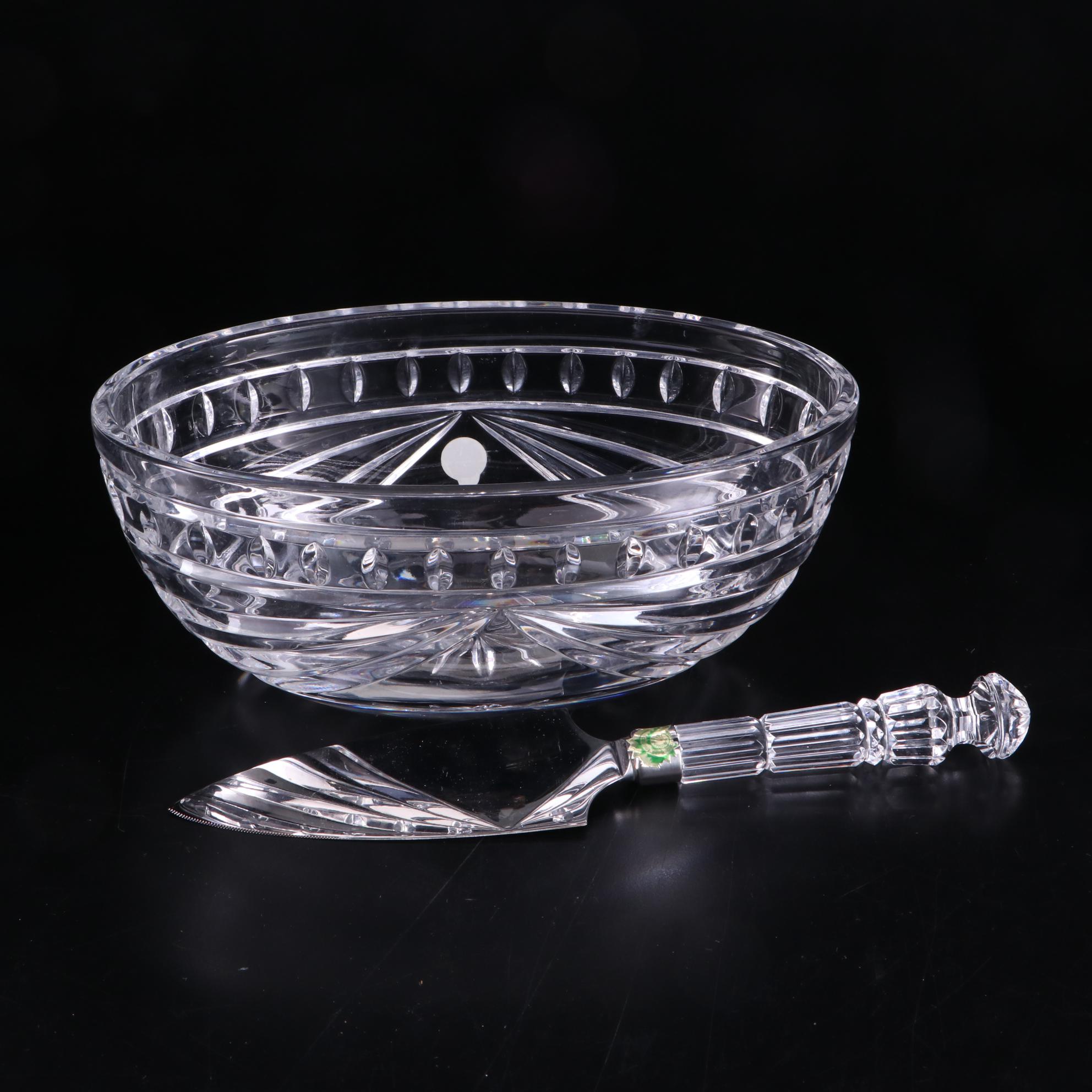 Waterford "Overture" Crystal Bowl and Waterford Crystal Cake Server