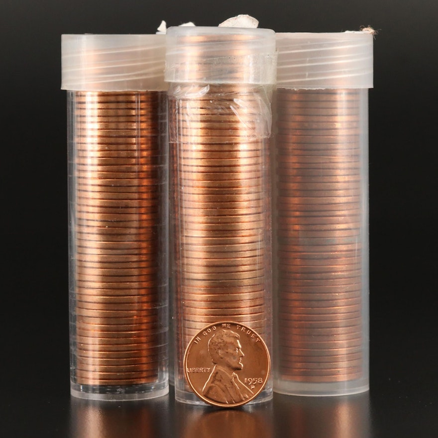 Uncirculated Lincoln Wheat Cents, 1957–1958