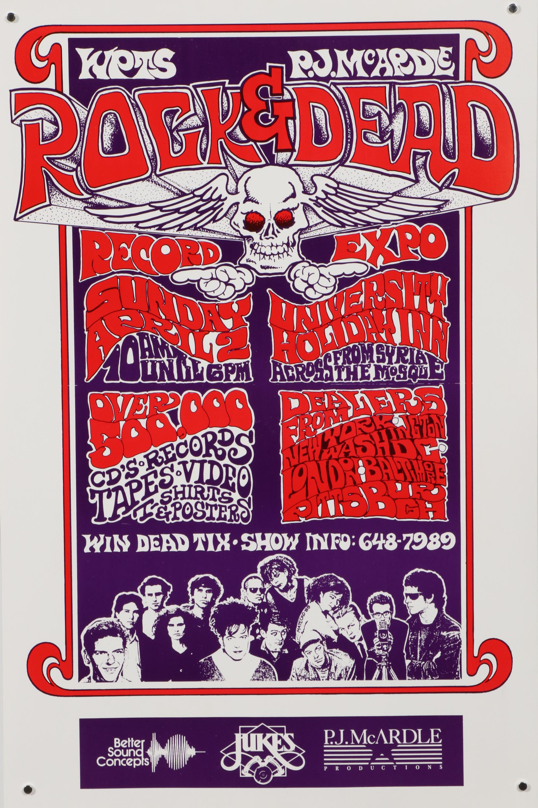 Grateful Dead Commemorative Pittsburgh Rock & Dead Record Expo Poster