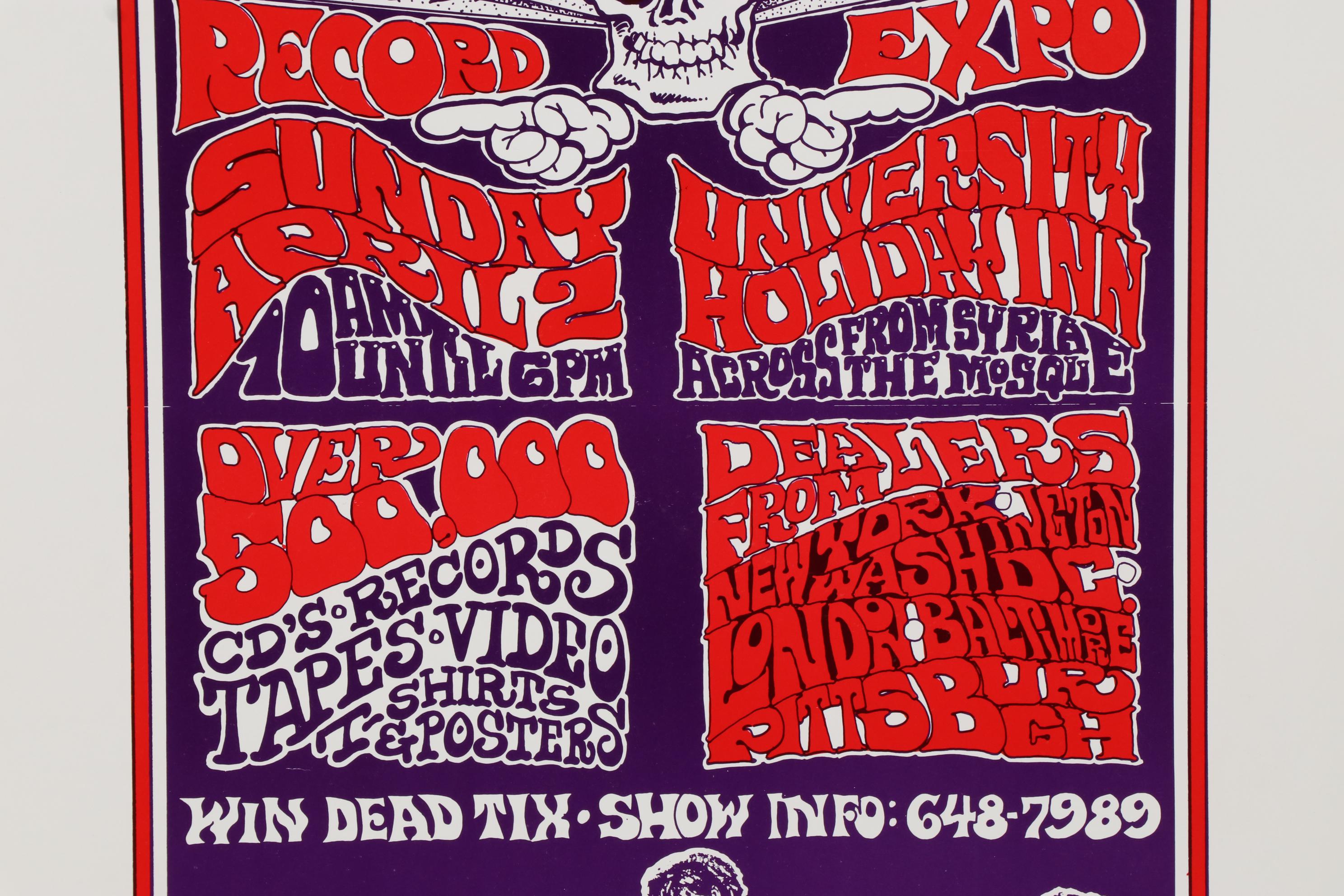 Grateful Dead Commemorative Pittsburgh Rock & Dead Record Expo Poster