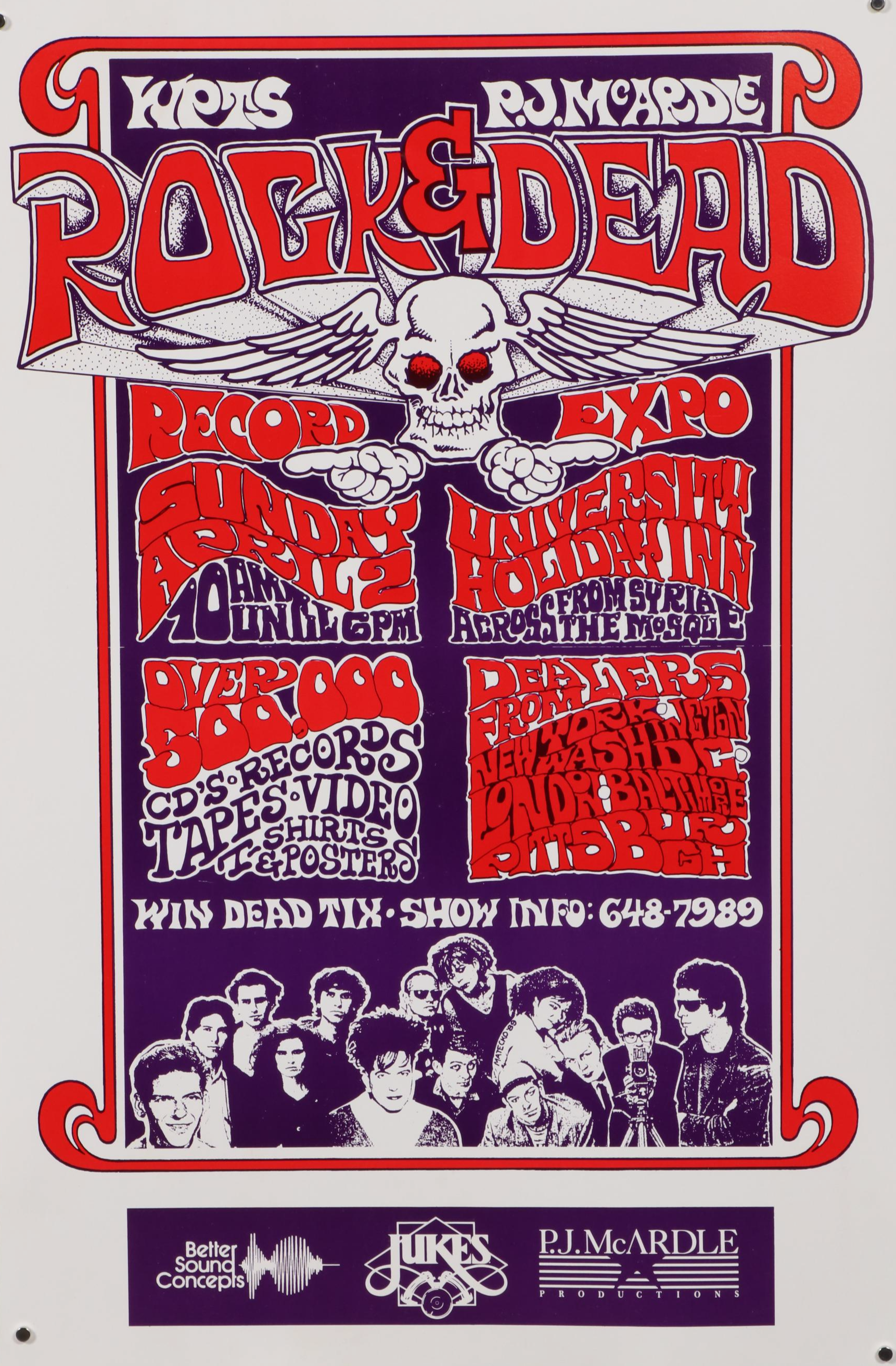 Grateful Dead Commemorative Pittsburgh Rock & Dead Record Expo Poster