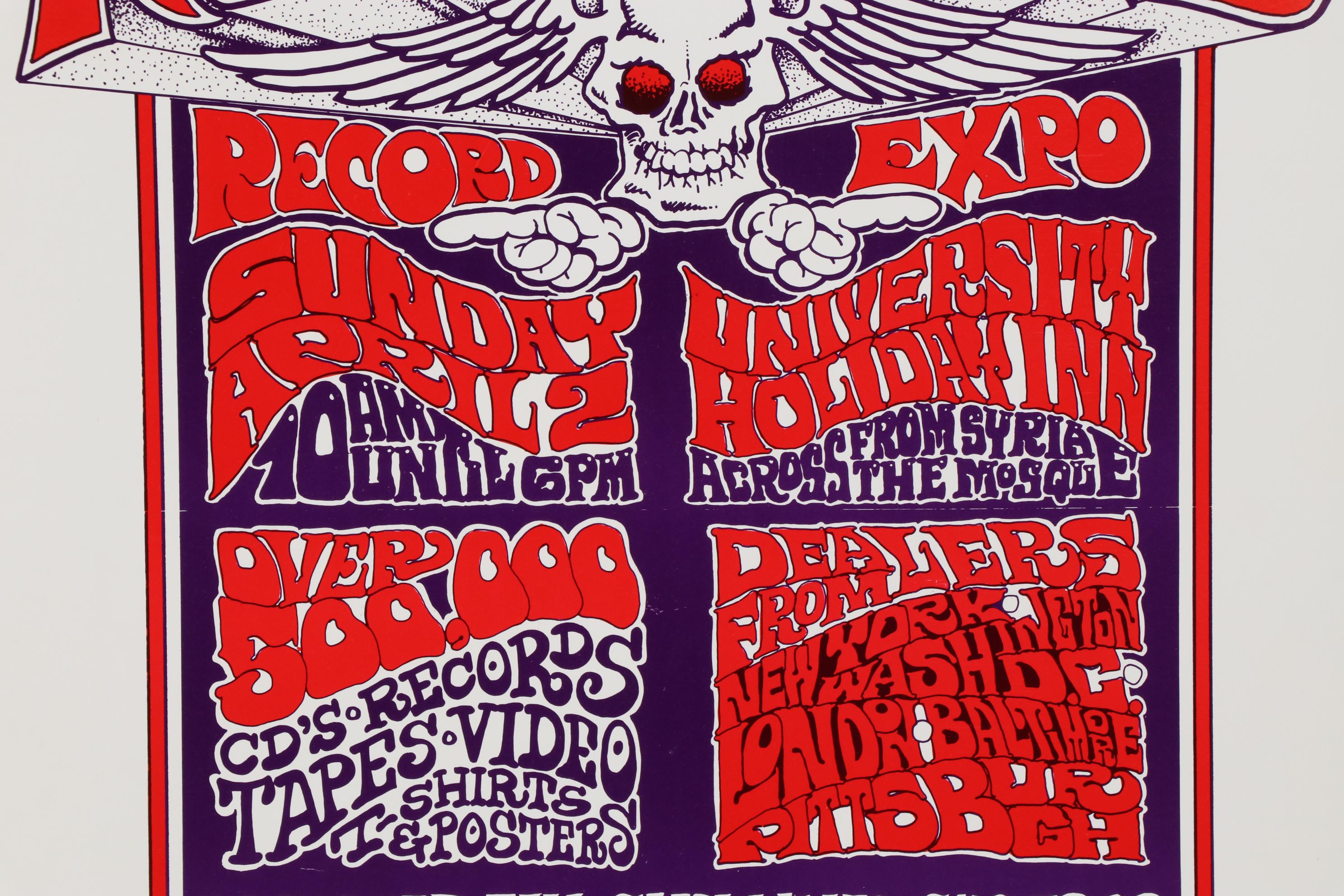 Grateful Dead Commemorative Pittsburgh Rock & Dead Record Expo Poster