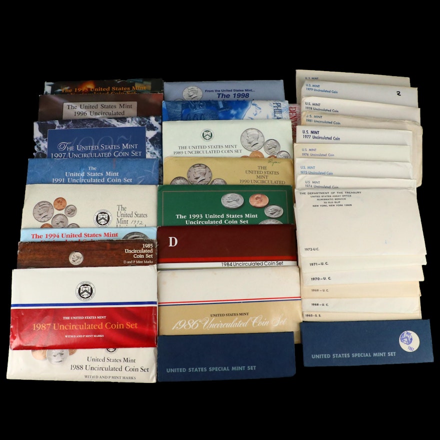 Thirty-Two Different U.S. Mint Uncirculated Sets, 1965–1999