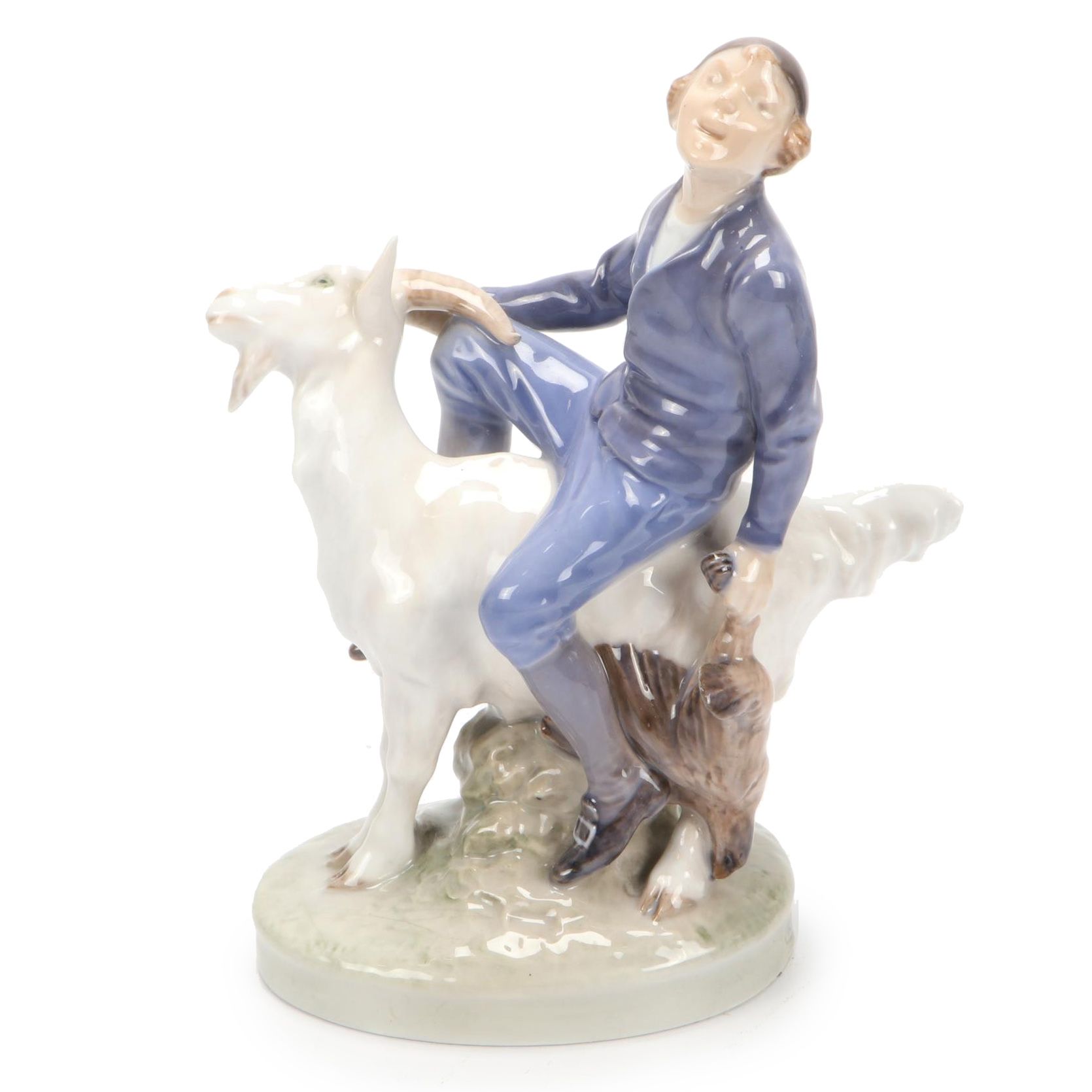 Royal Copenhagen Hans Clodhopper "Boy on Goat" Porcelain Figurine