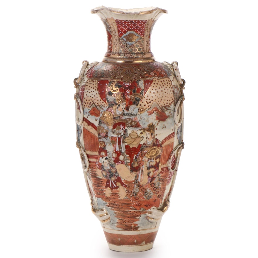 Japanese Satsuma Baluster Vase, Early to Mid 20th Century