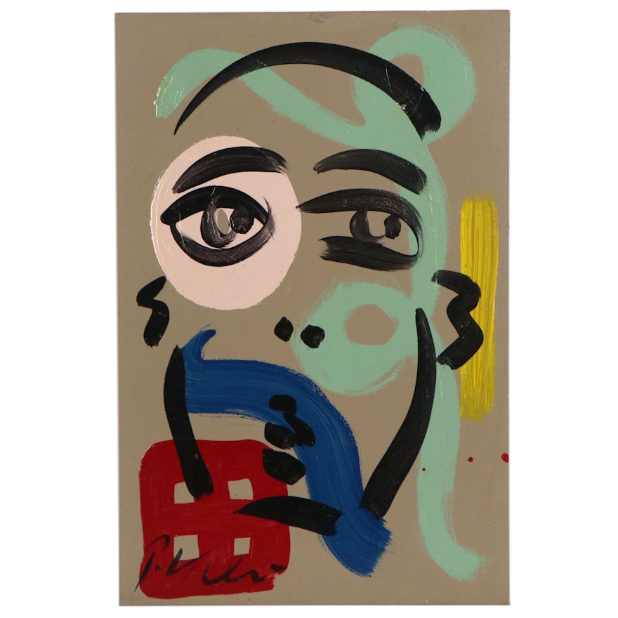 Peter Keil Abstract Portrait Acrylic Painting