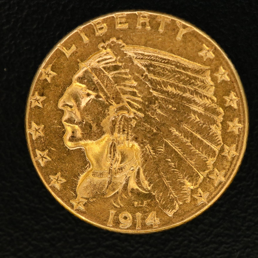 1914-D Indian Head $2.50 Gold Quarter Eagle