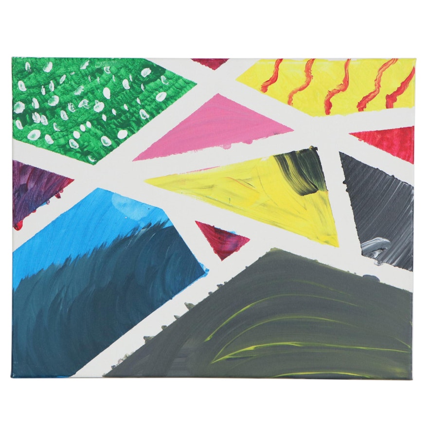 Parker (Age 2) Colorful Geometric Abstract Acrylic Painting