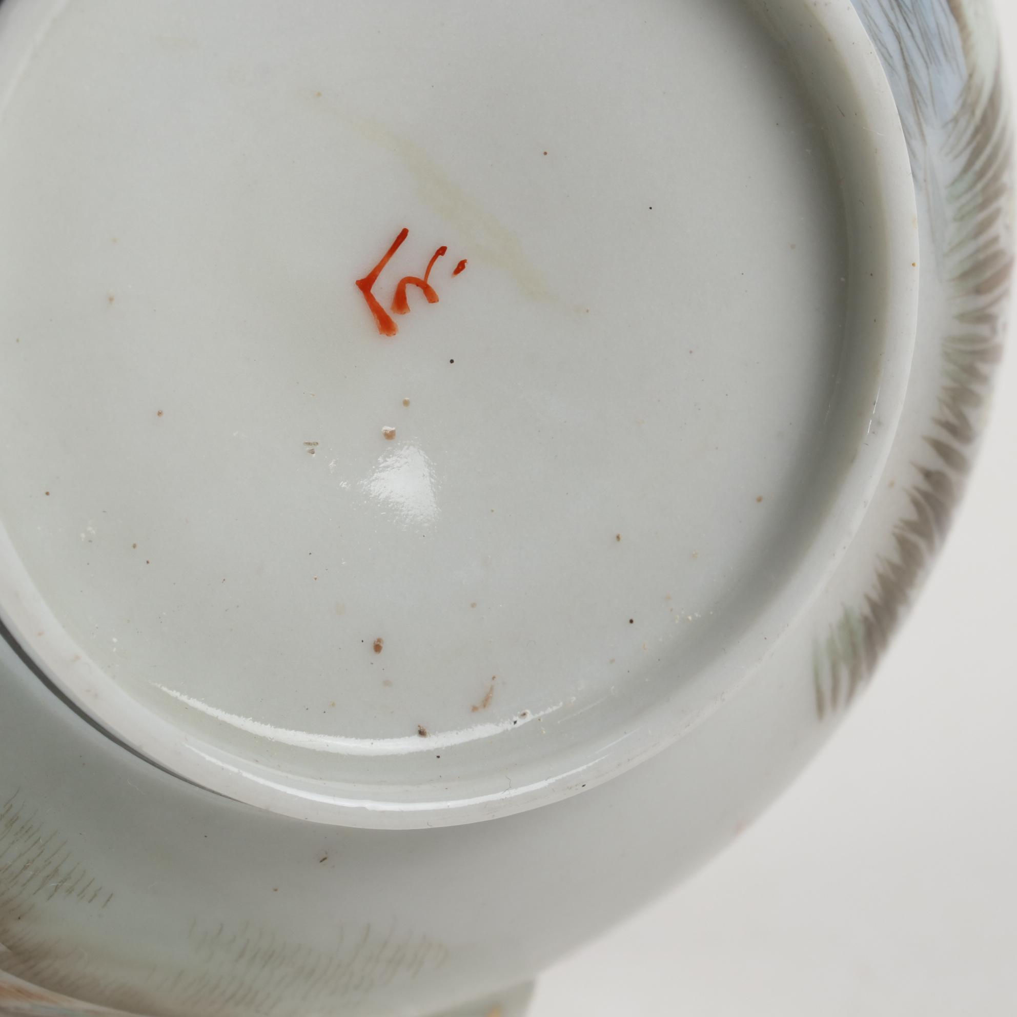 Japanese Kutani Porcelain Tea Set and Plates, Early to Mid 20th Century