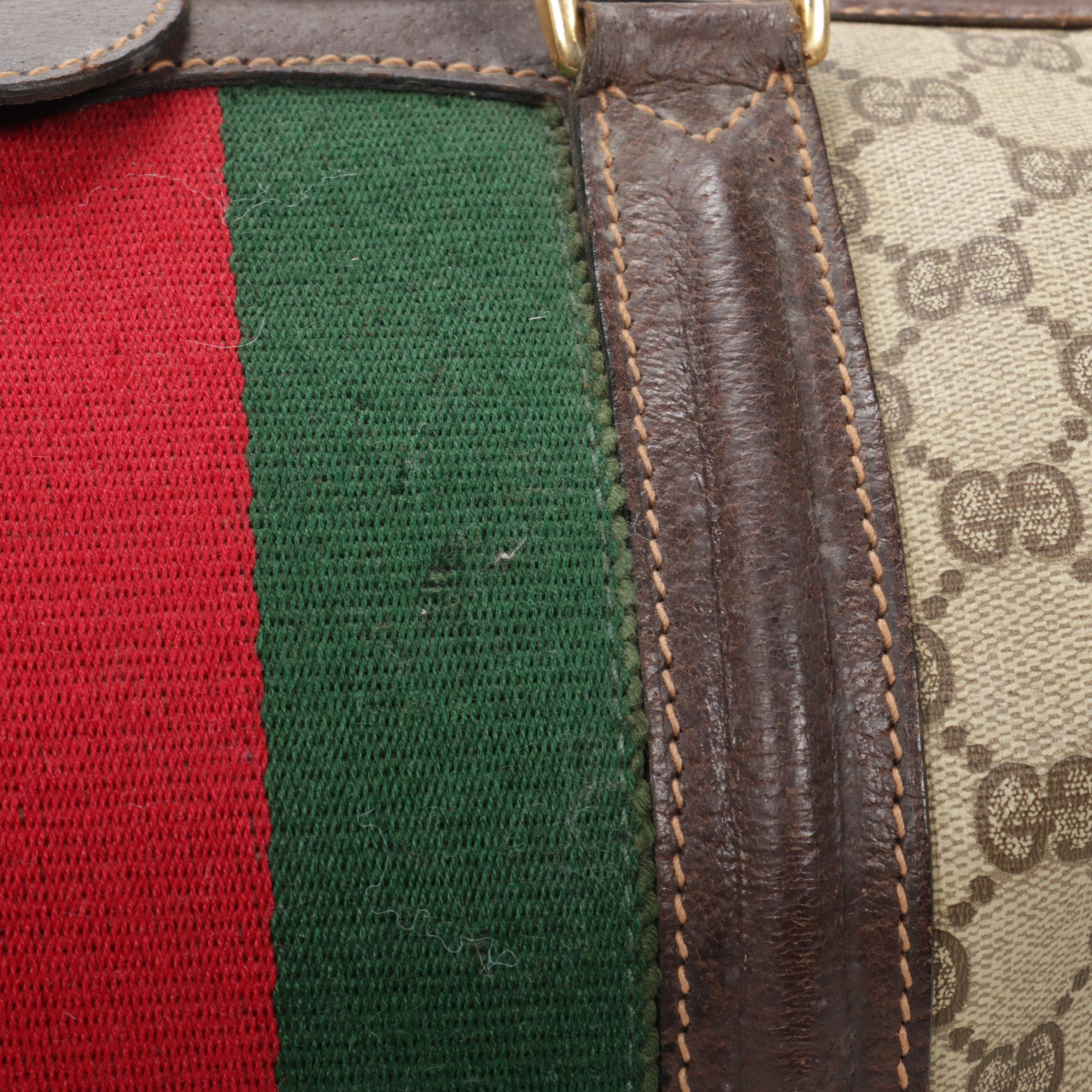 Gucci Web Line Doctor's Bag in GG Supreme Canvas and Leather