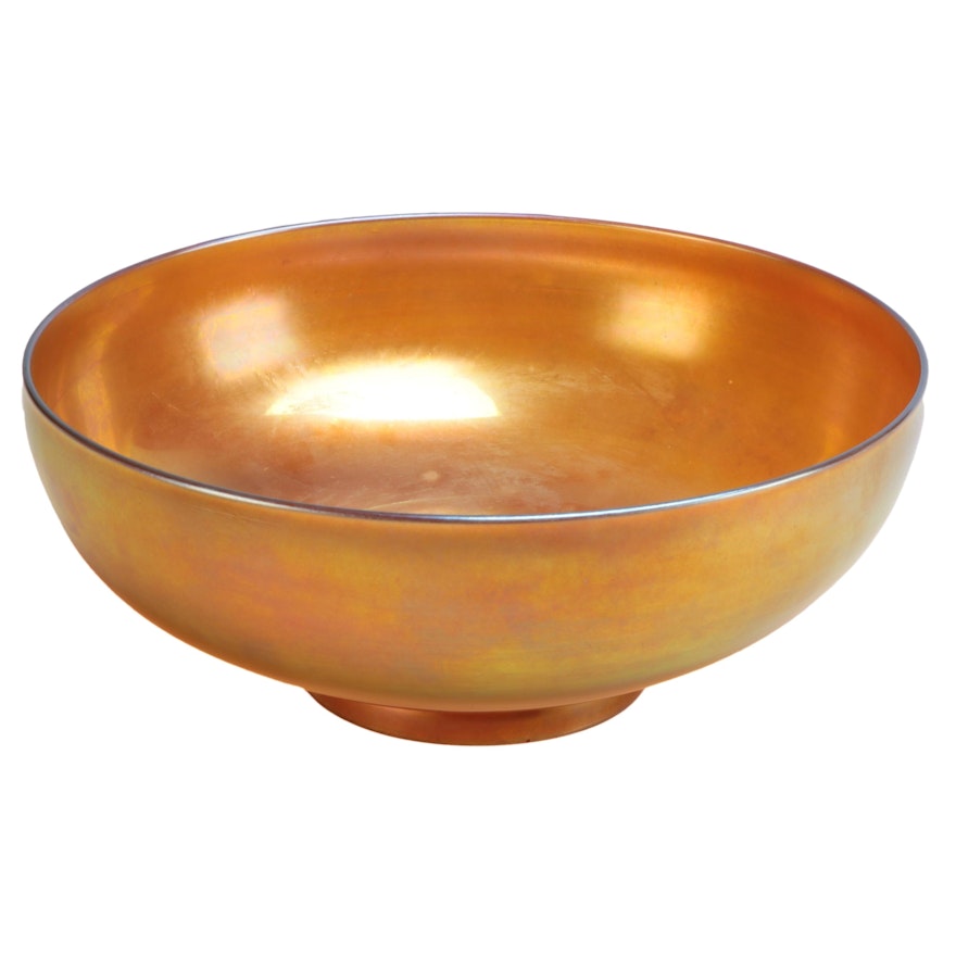 Steuben Gold Aurene Art Glass Bowl, Early 20th Century