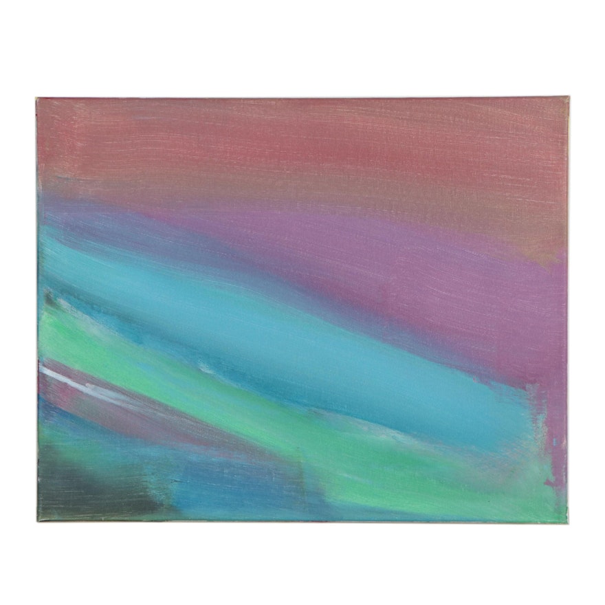 Bizzy (Age 8) Rainbow Colorfield Acrylic Painting