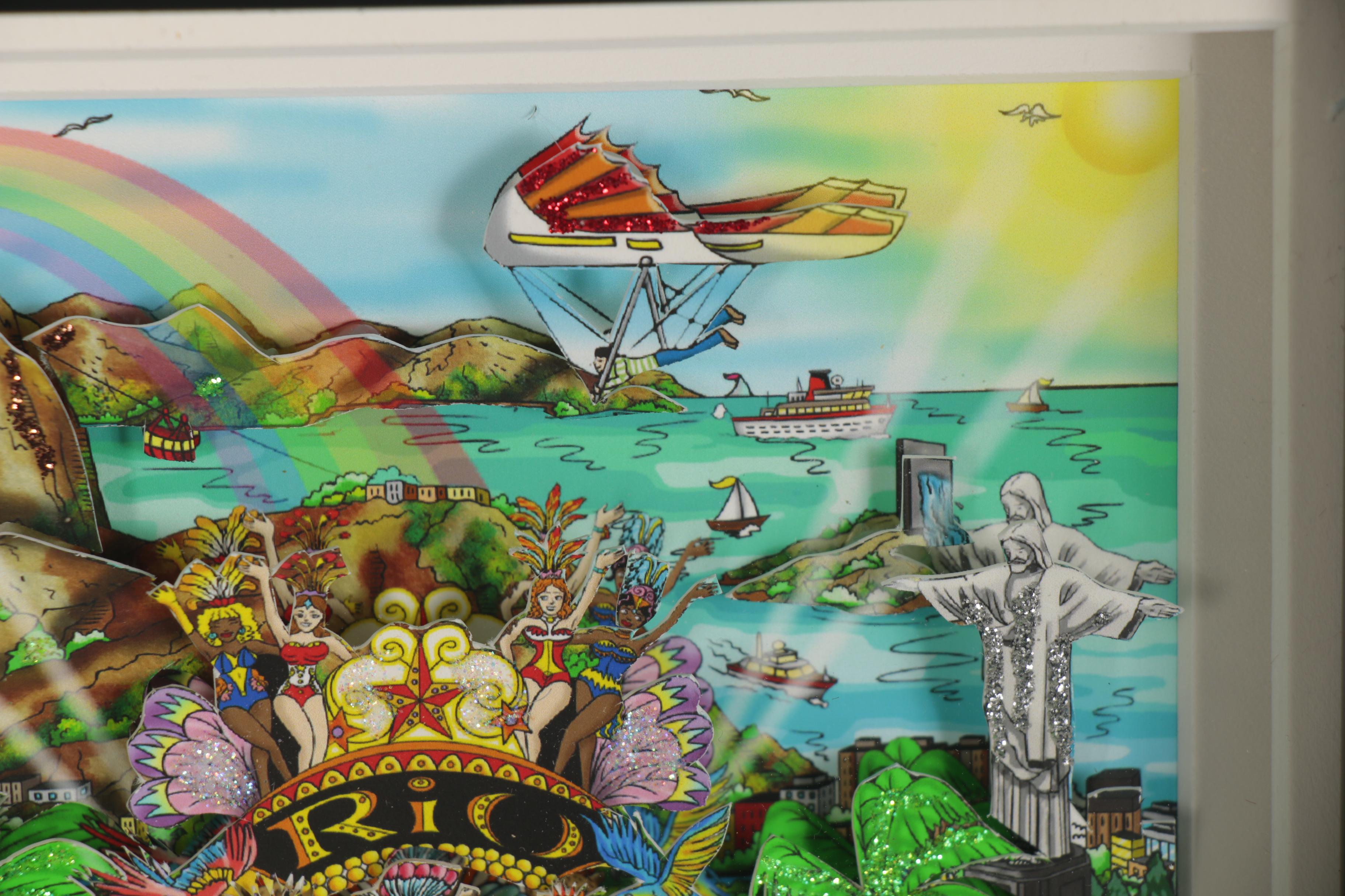 Charles Fazzino Mixed Media Collage "2016 Olympic Games in Rio de Janeiro"