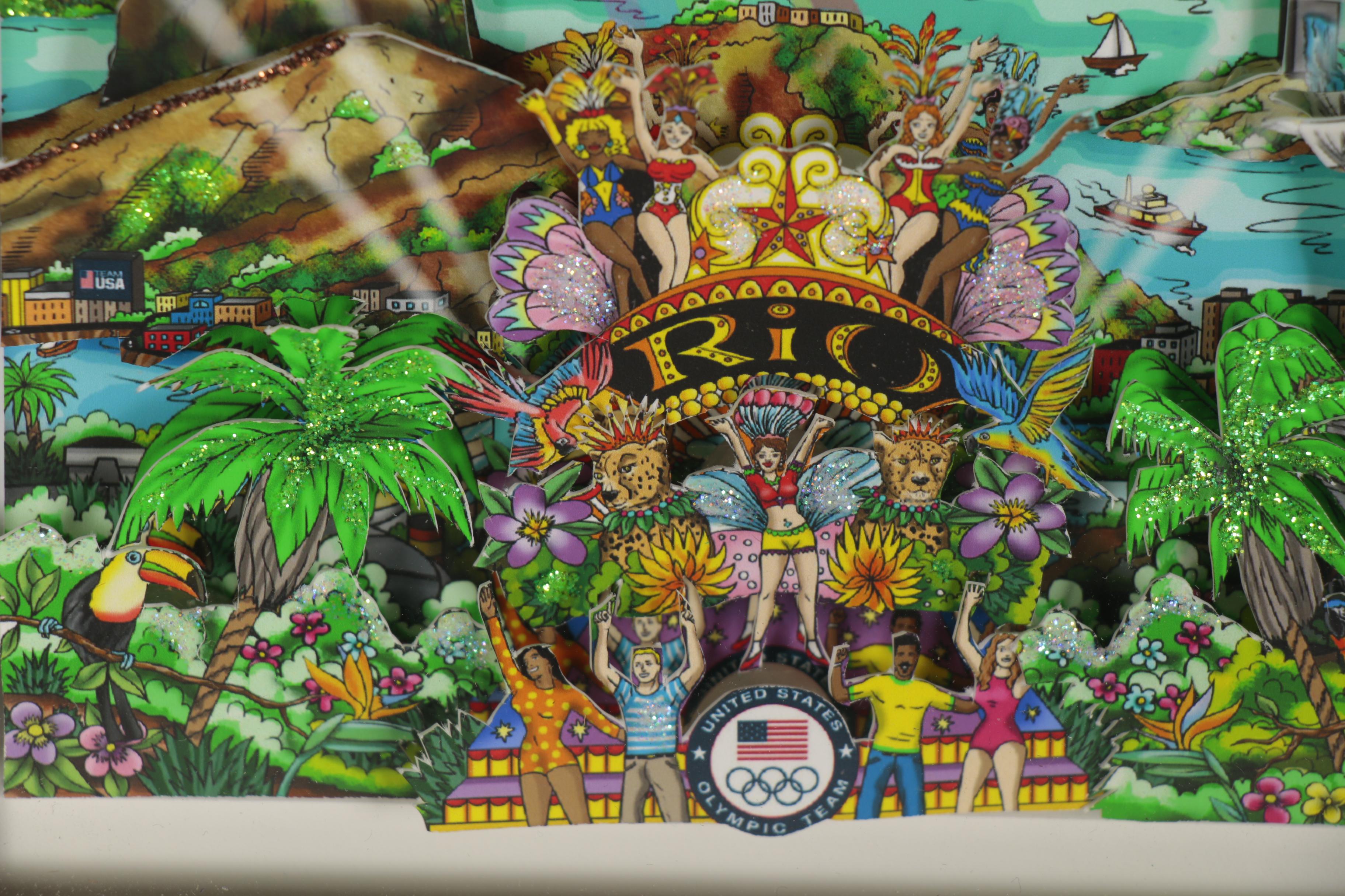 Charles Fazzino Mixed Media Collage "2016 Olympic Games in Rio de Janeiro"