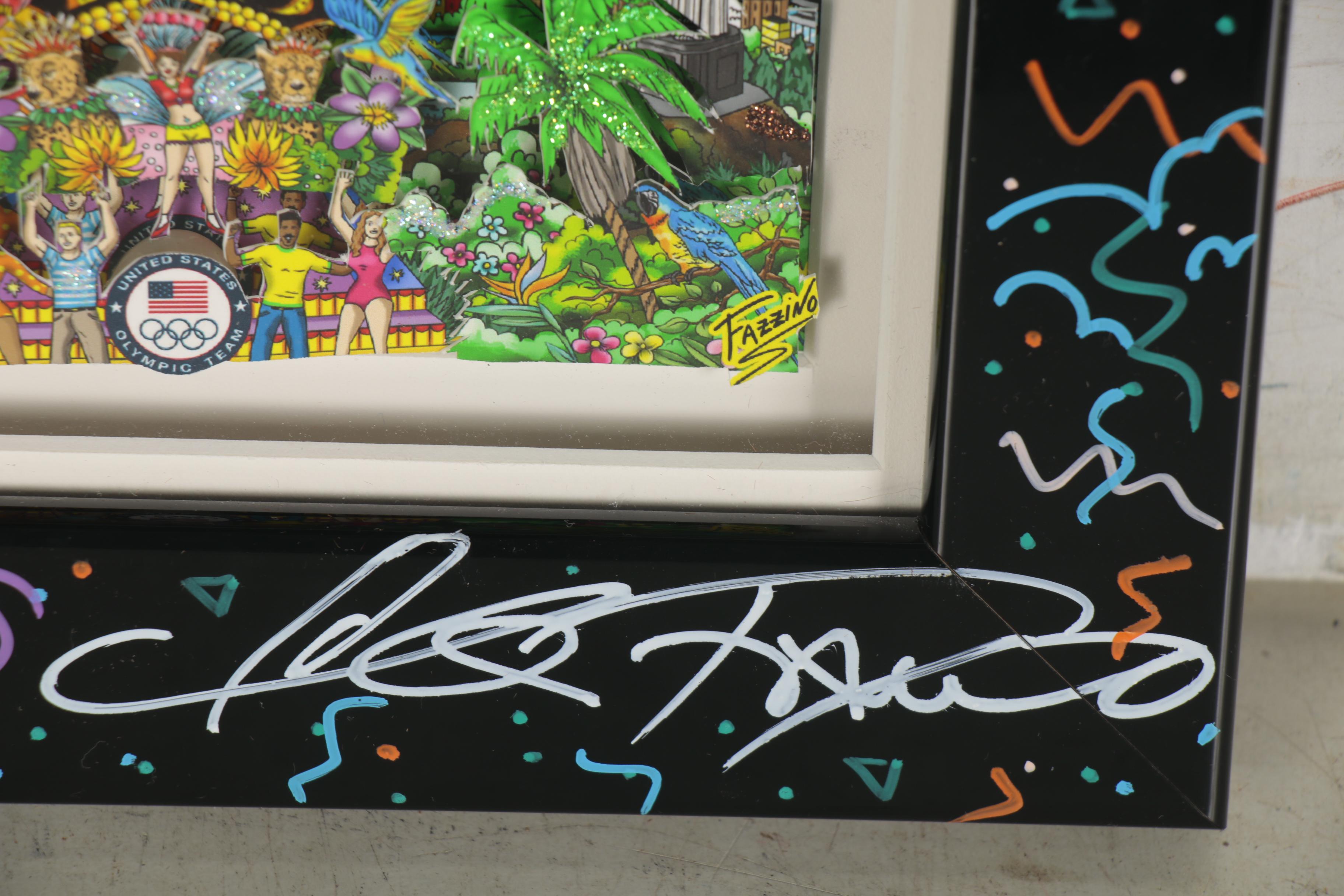 Charles Fazzino Mixed Media Collage "2016 Olympic Games in Rio de Janeiro"