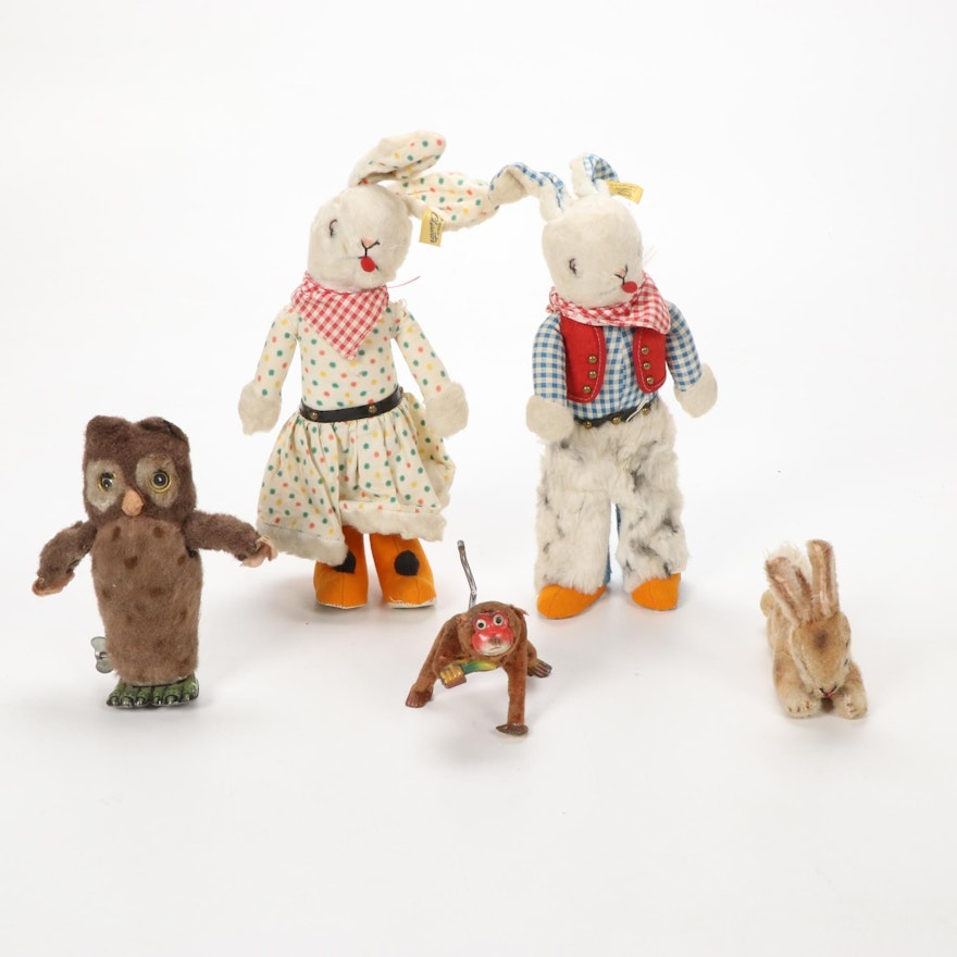 Marx, Steiff, and Other Plush Animals, Mid to Late 20th Century