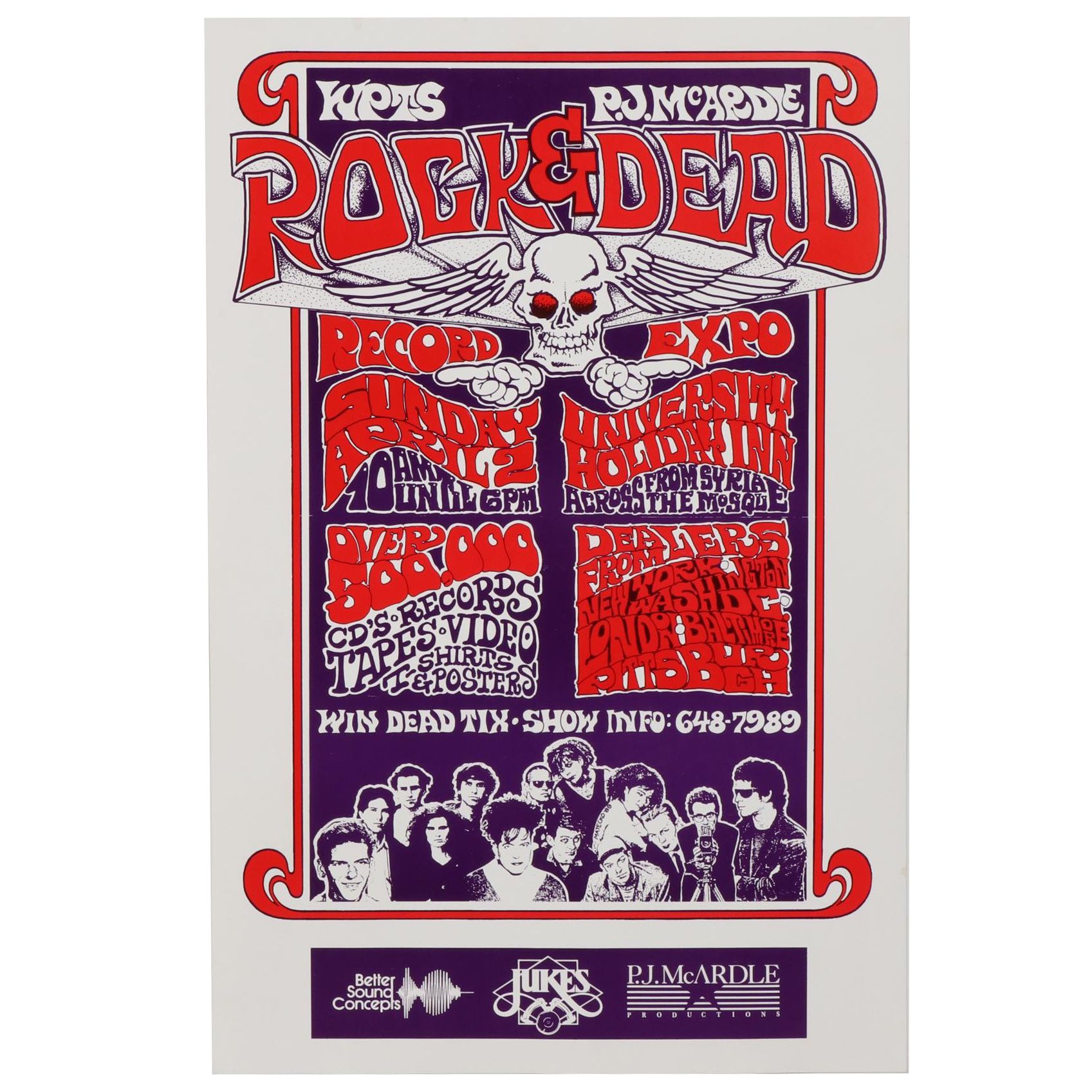 Grateful Dead Commemorative Pittsburgh Rock & Dead Record Expo Poster