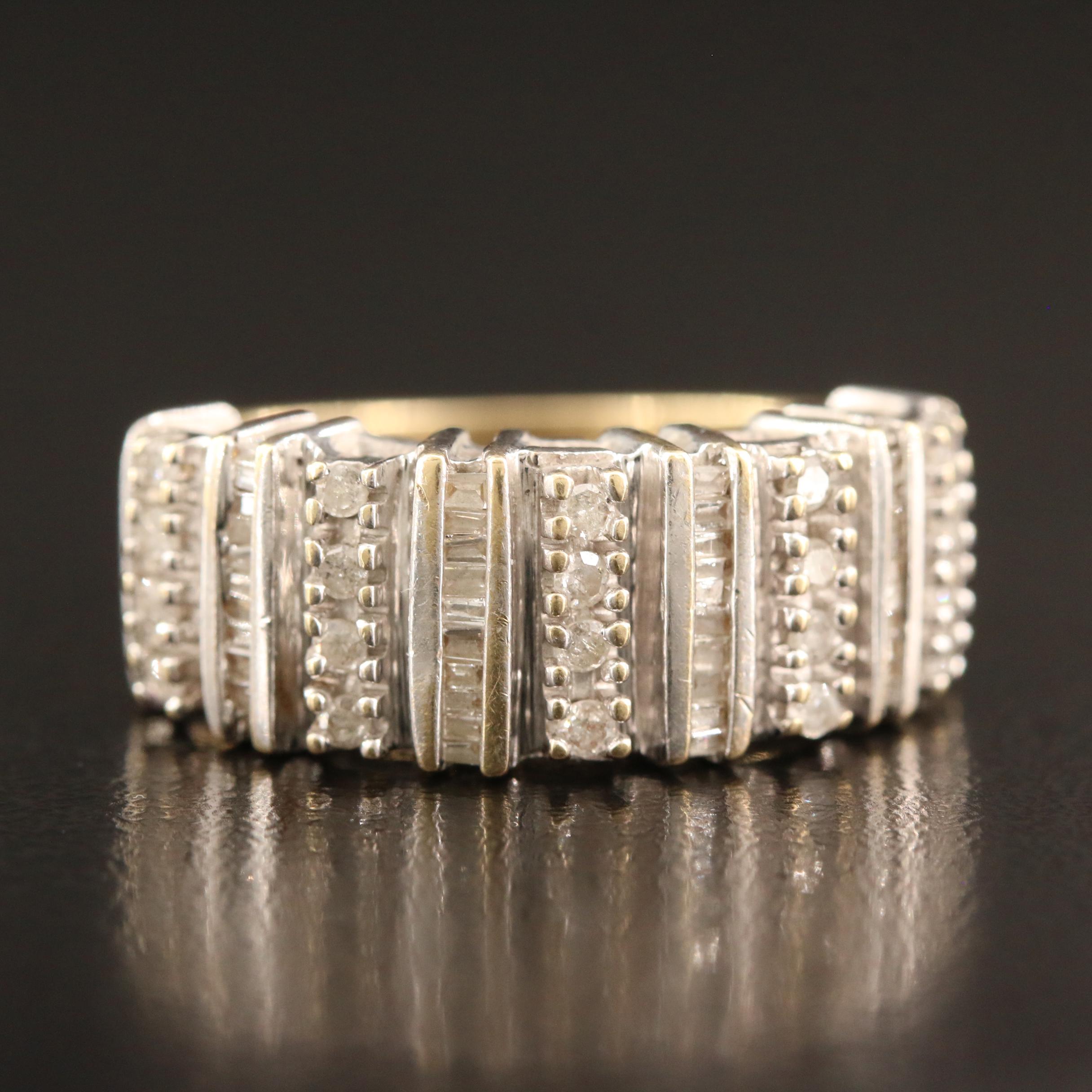 10K Multi-Row Diamond Ring
