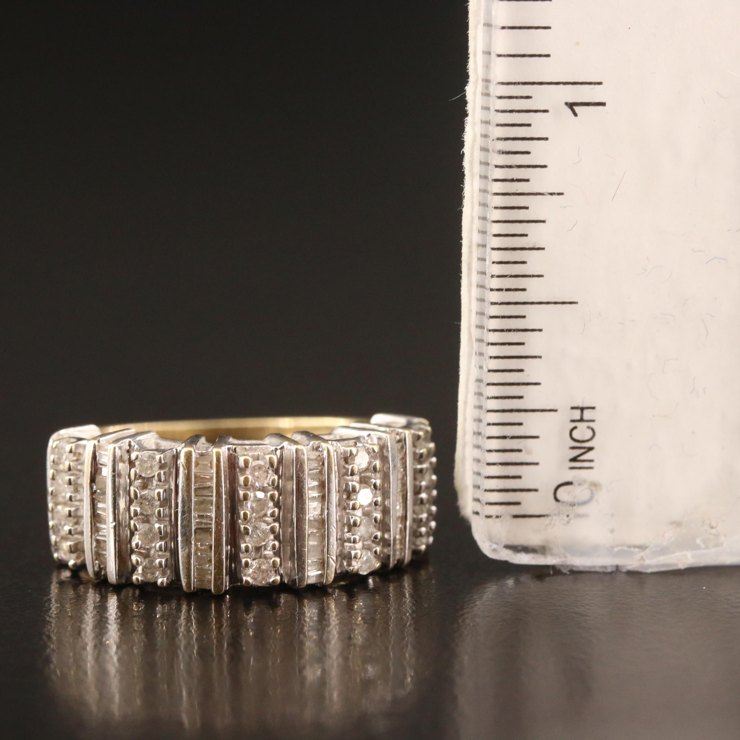 10K Multi-Row Diamond Ring
