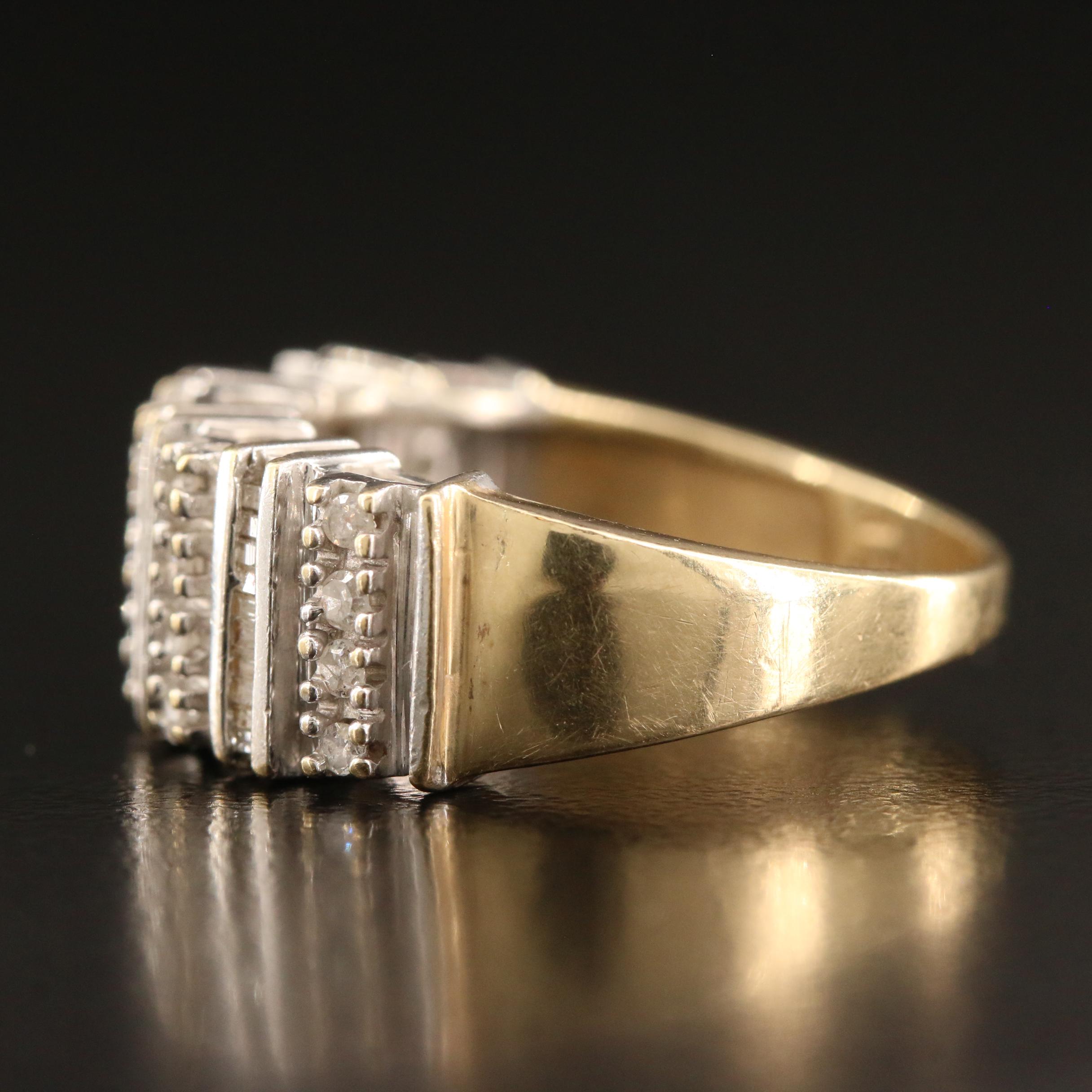10K Multi-Row Diamond Ring