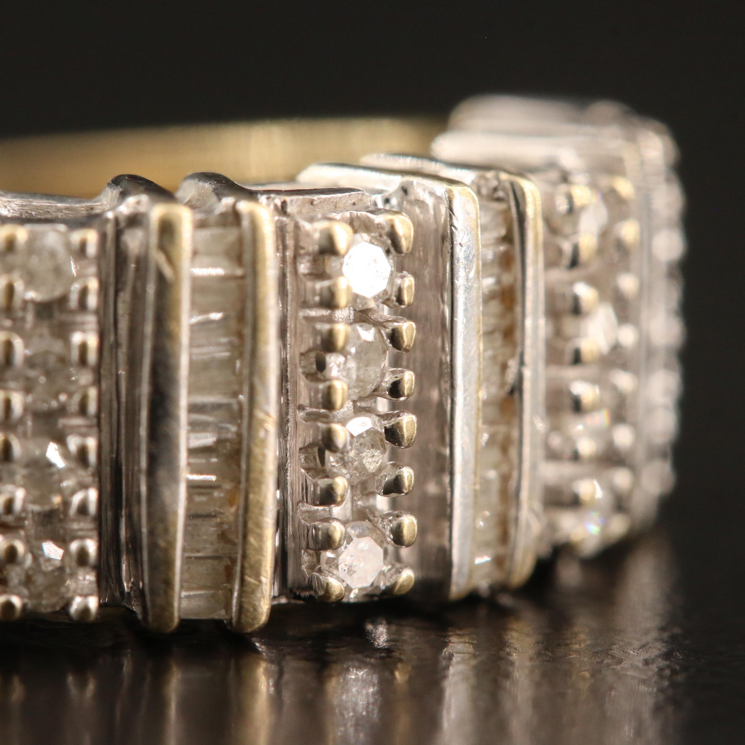 10K Multi-Row Diamond Ring