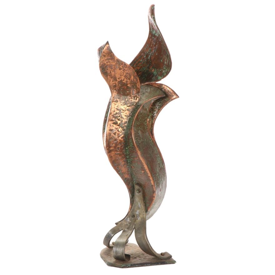 Frank François Brutalist Style Copper Sculpture, 1967
