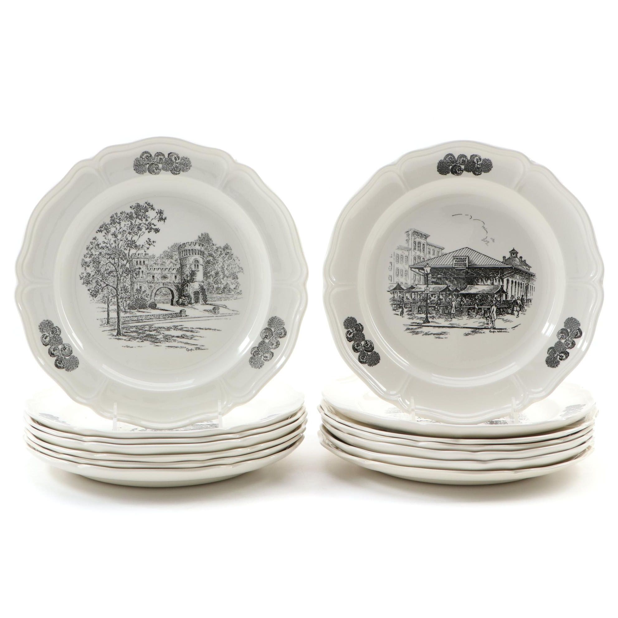 Wedgwood Caroline Williams "Scenes of Cincinnati" Plates , Late 20th Century