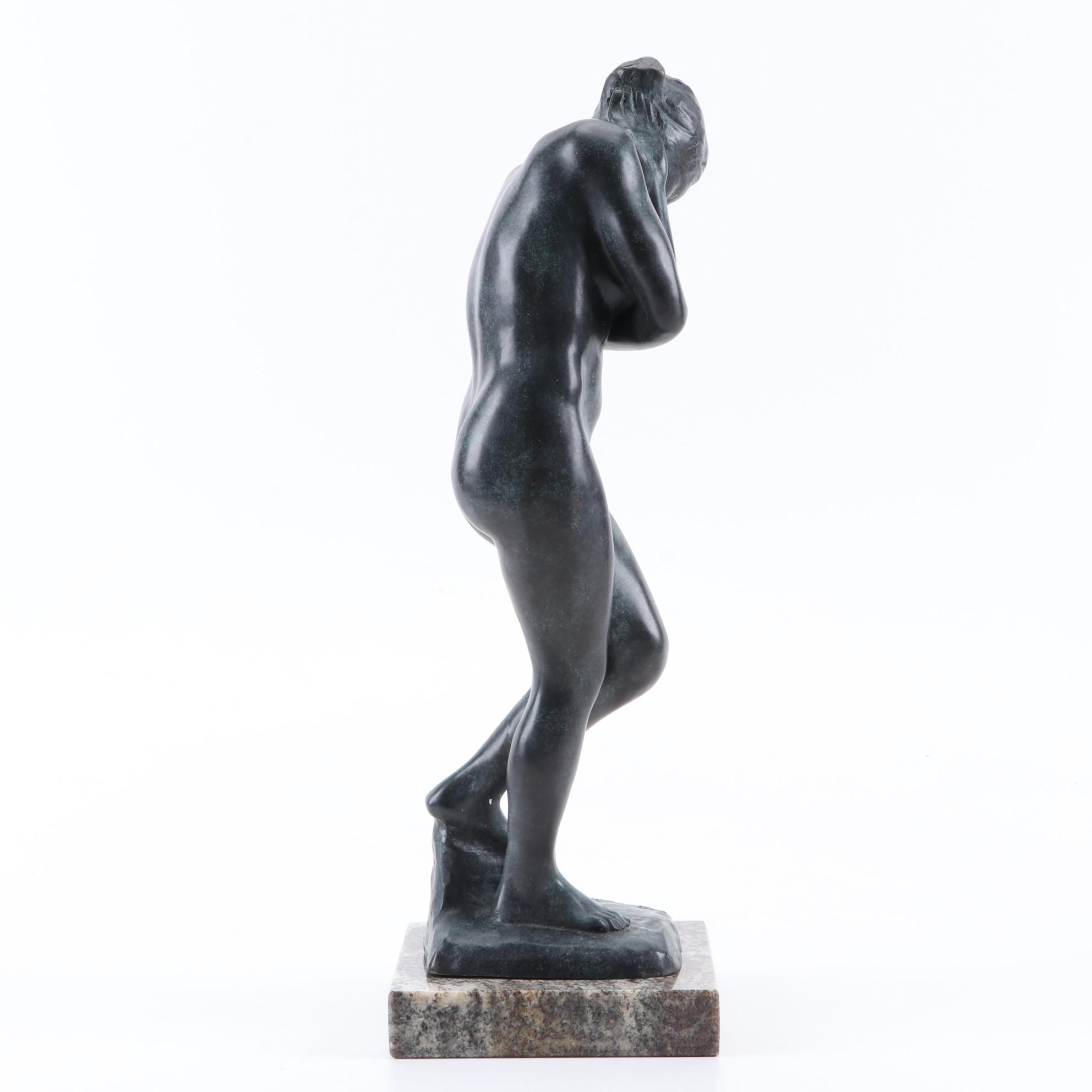 Fonderie Bords de Seine Patinated Bronze Sculpture after Auguste Rodin "Eve"