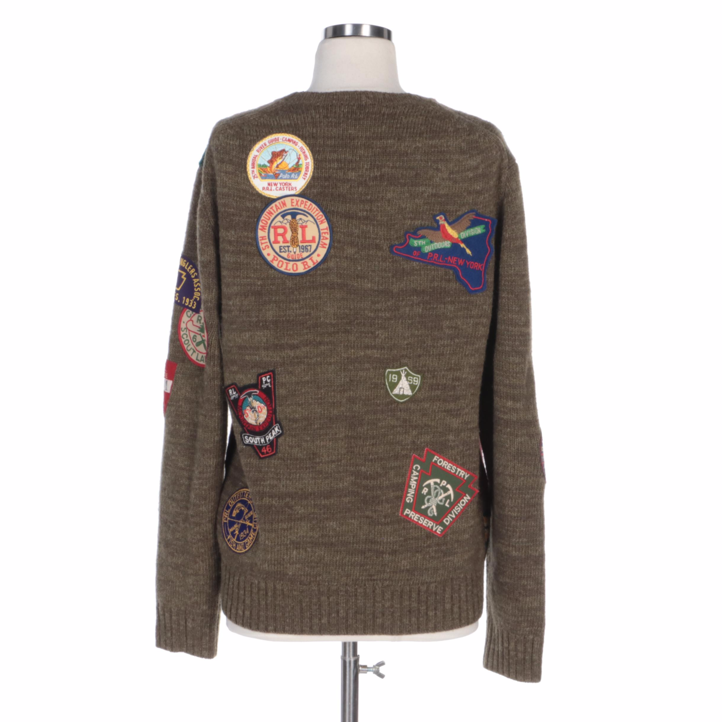 Polo Ralph Lauren National Park Sweater with Hiking Polo Bear and Patches
