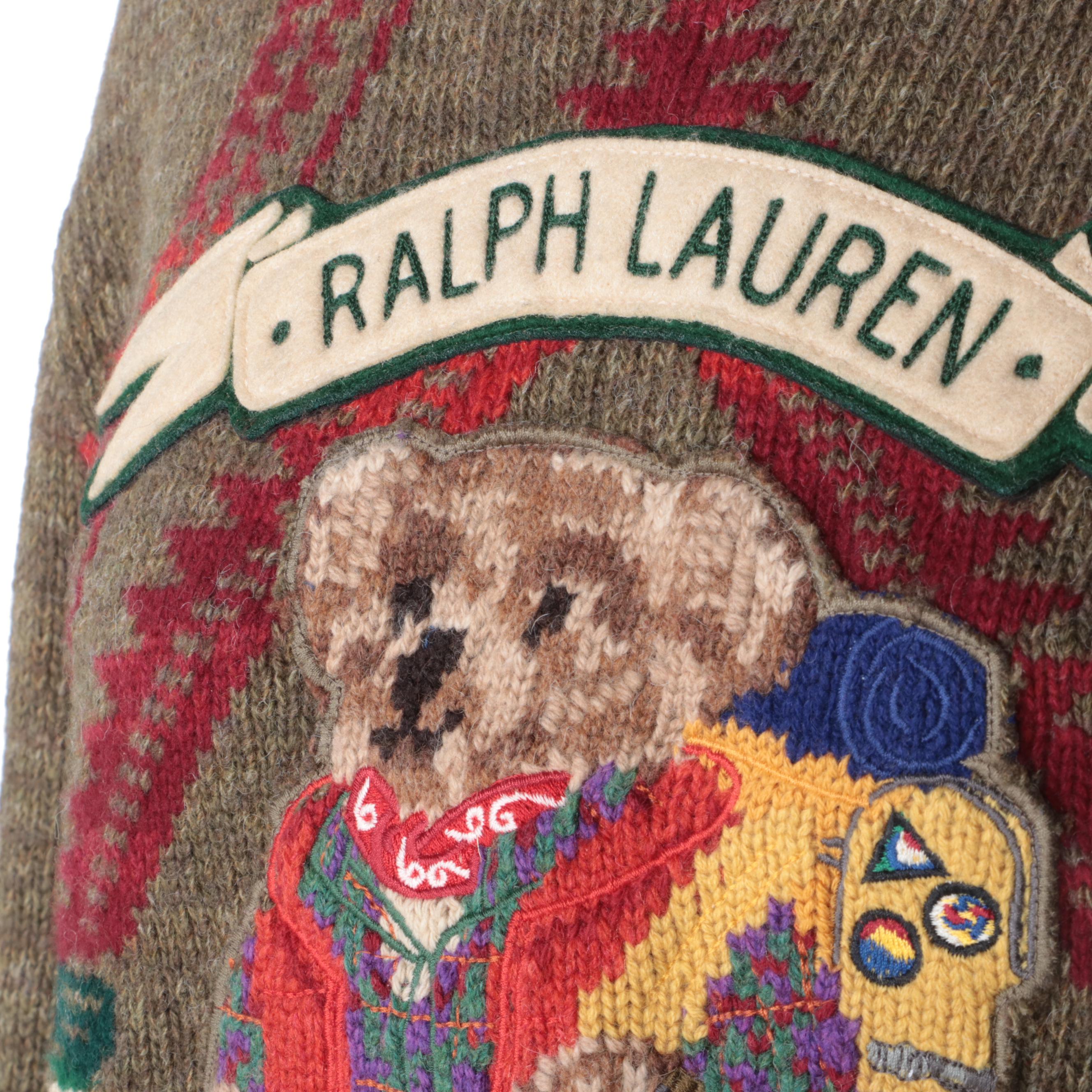 Polo Ralph Lauren National Park Sweater with Hiking Polo Bear and Patches