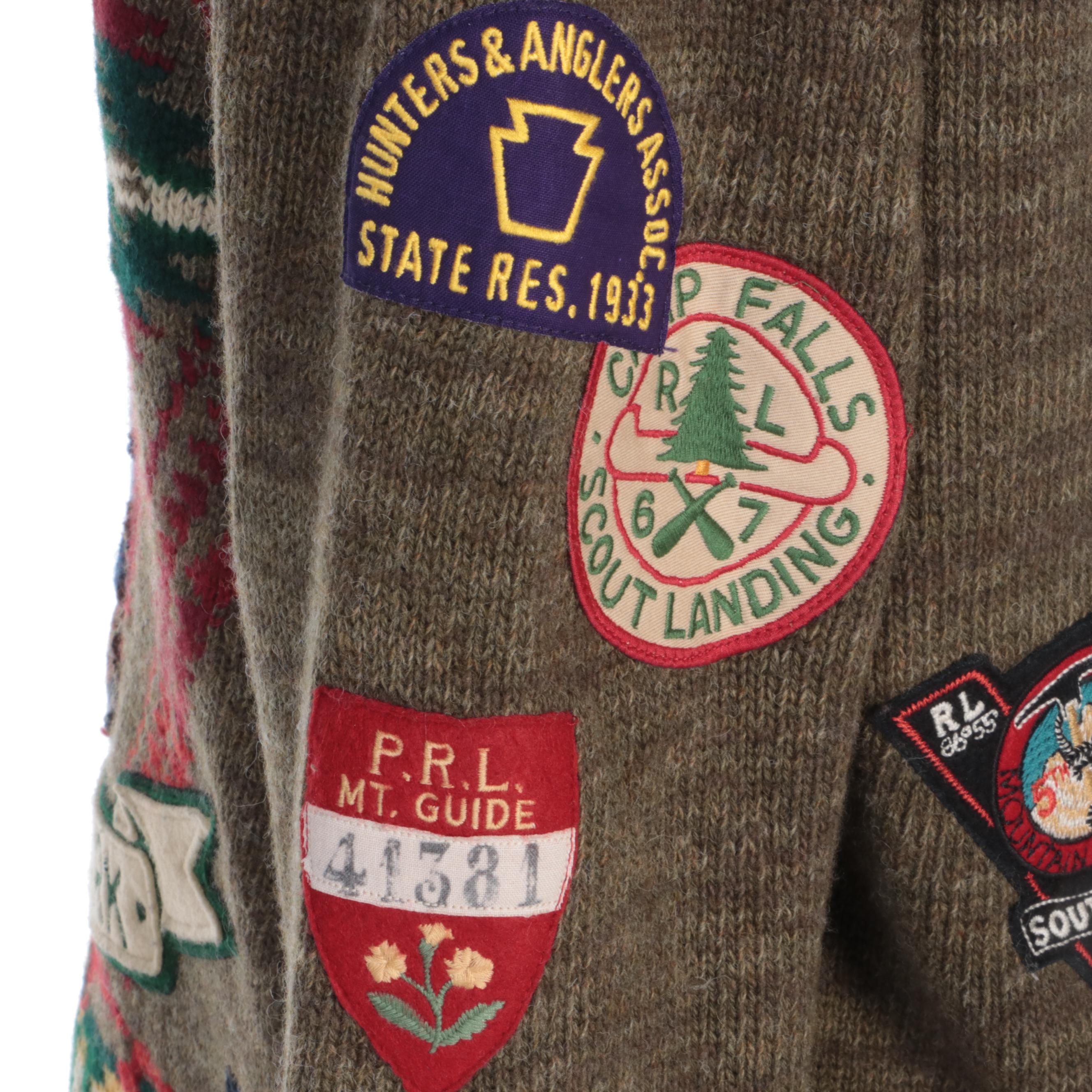 Polo Ralph Lauren National Park Sweater with Hiking Polo Bear and Patches