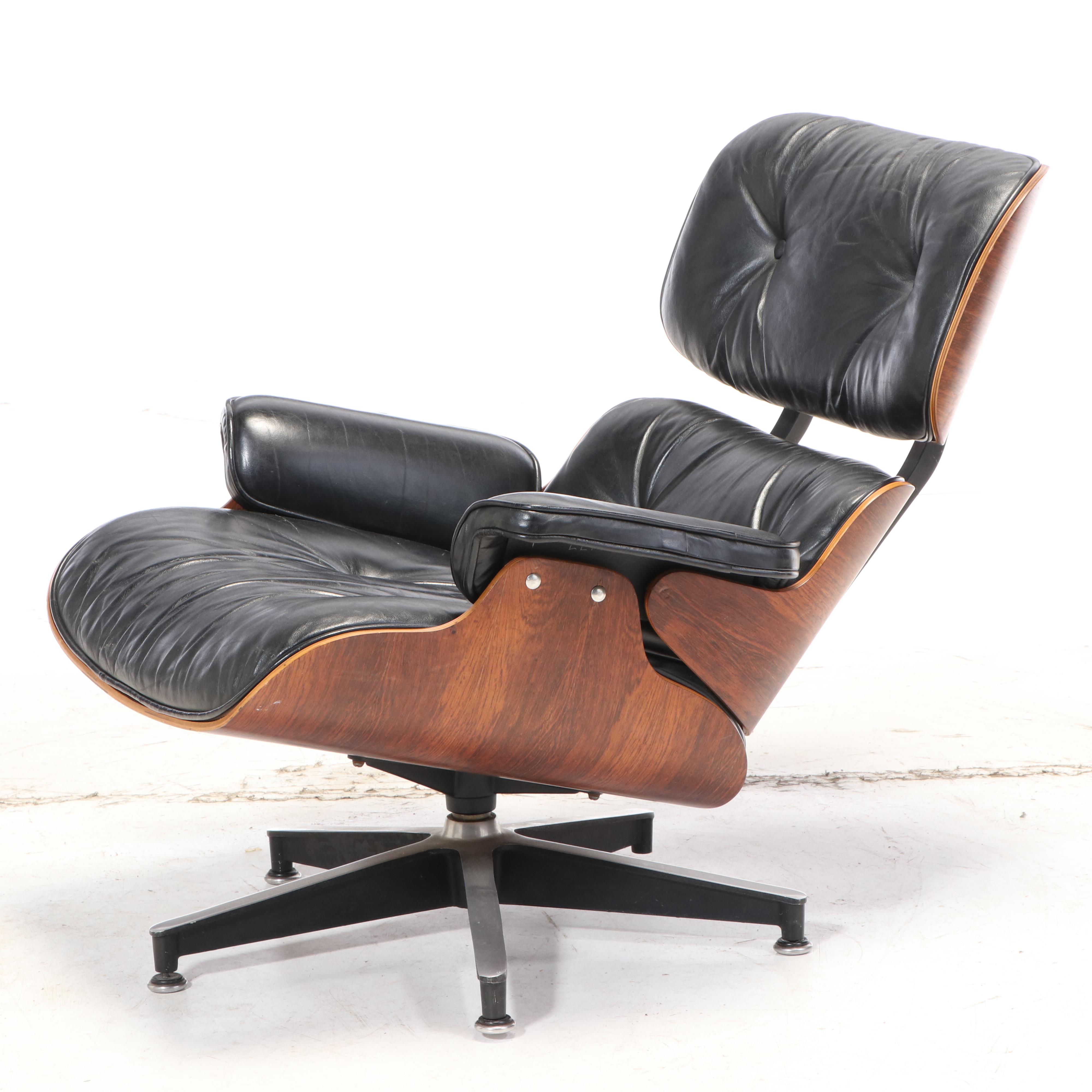Eames for Herman Miller Rosewood Lounge Chair and Ottoman, dated 1975