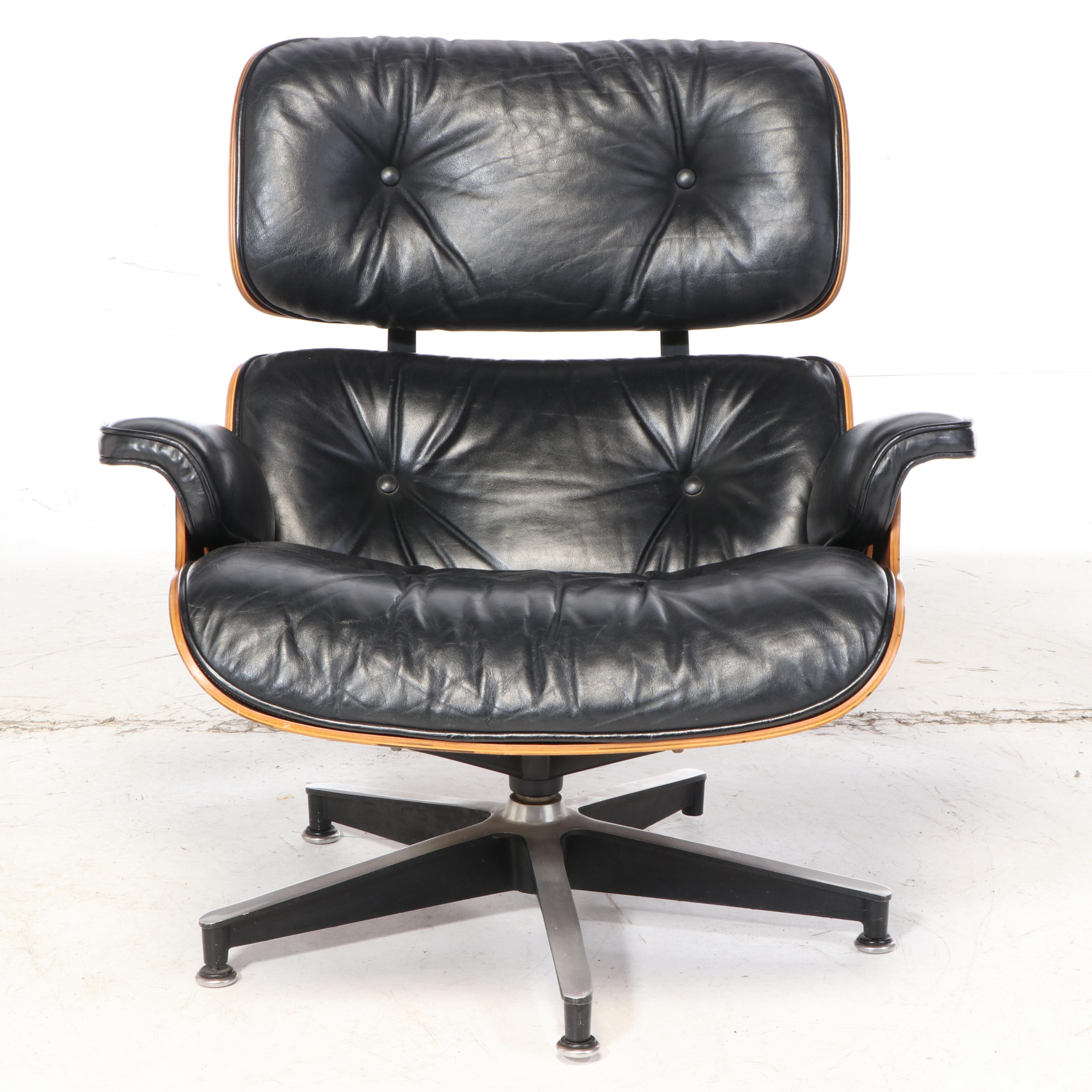 Eames for Herman Miller Rosewood Lounge Chair and Ottoman, dated 1975