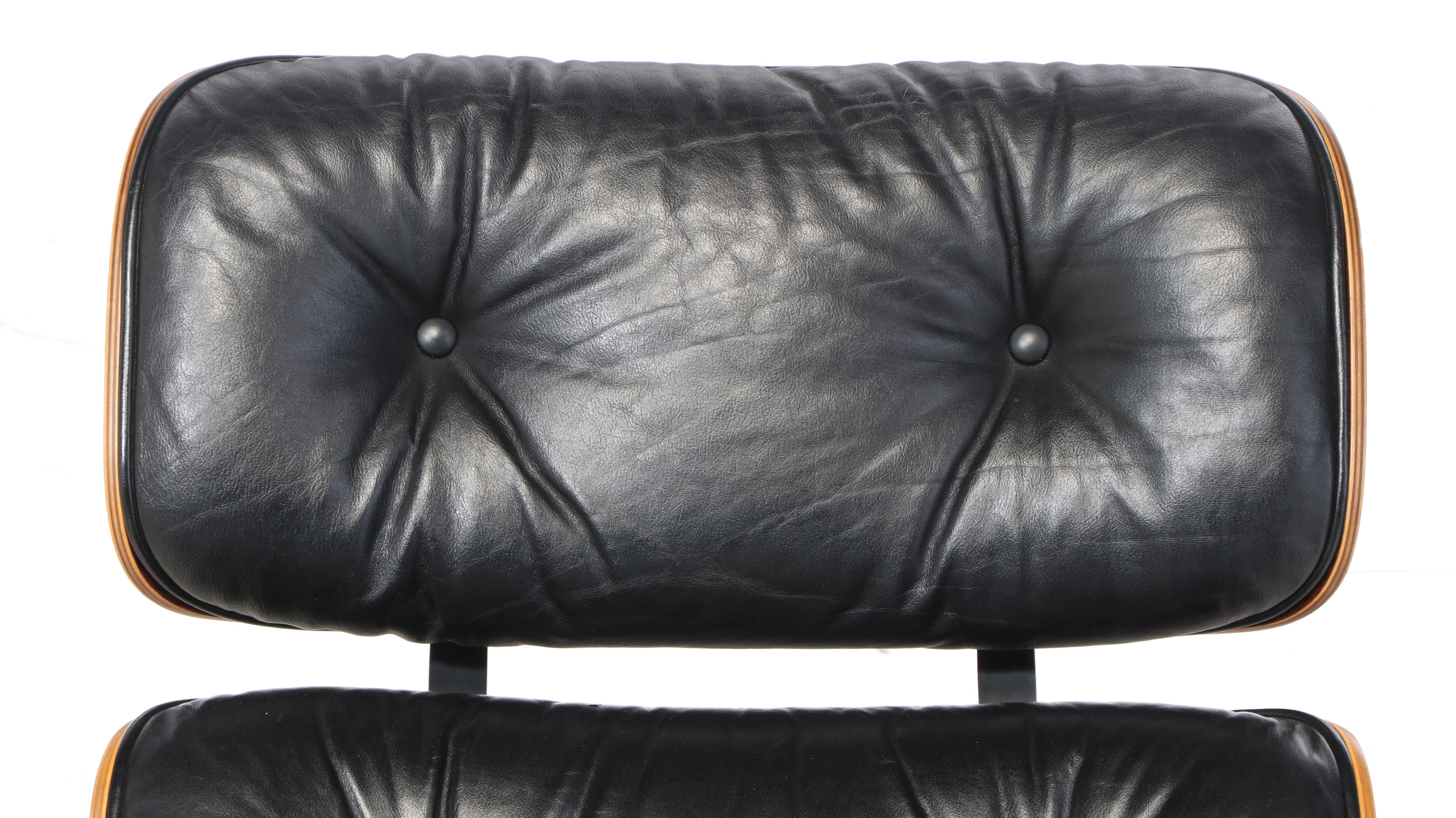 Eames for Herman Miller Rosewood Lounge Chair and Ottoman, dated 1975