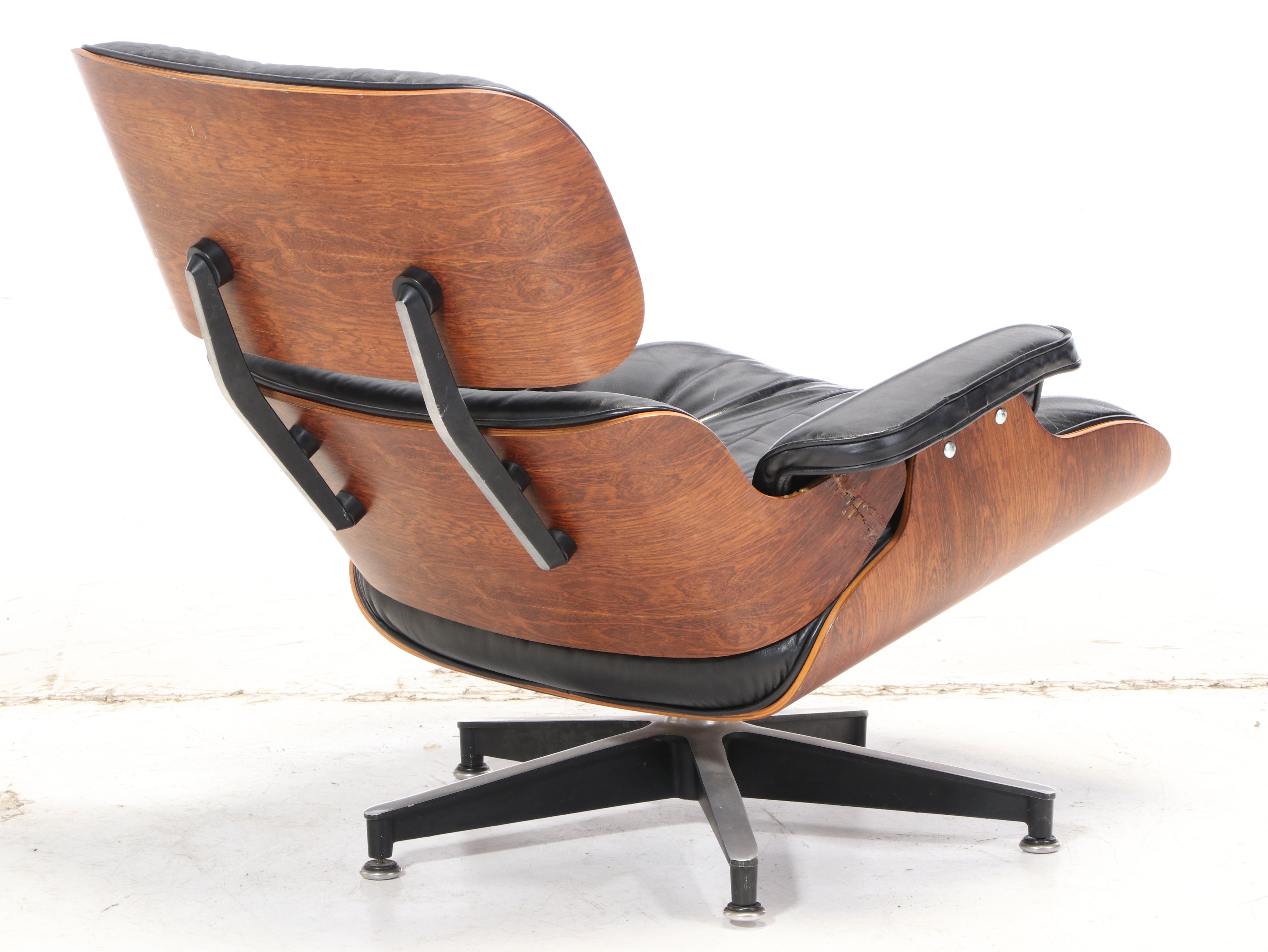 Eames for Herman Miller Rosewood Lounge Chair and Ottoman, dated 1975