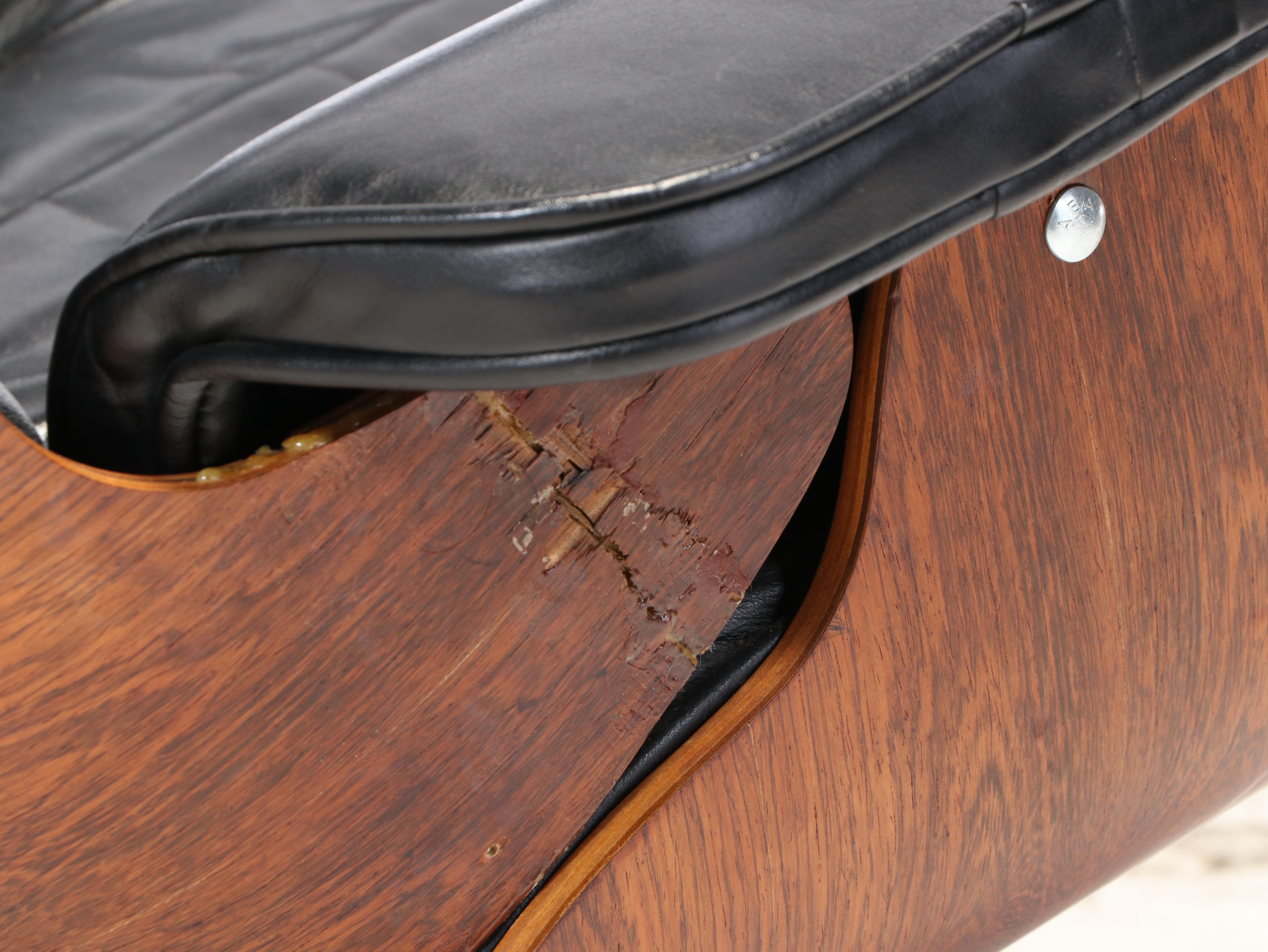 Eames for Herman Miller Rosewood Lounge Chair and Ottoman, dated 1975