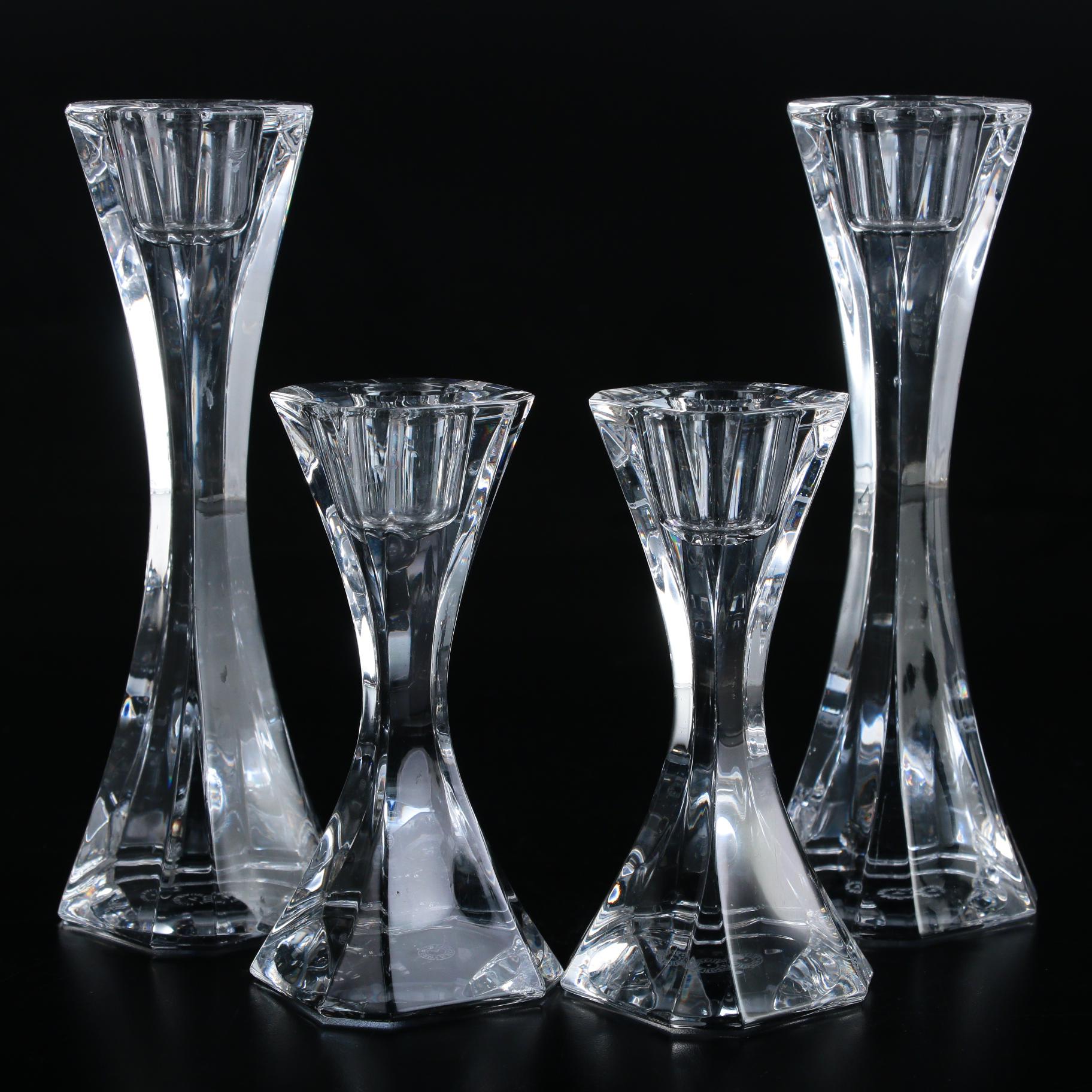 Villeroy & Boch "Crystal Cocktail Club" Crystal Candlesticks, Late 20th Century