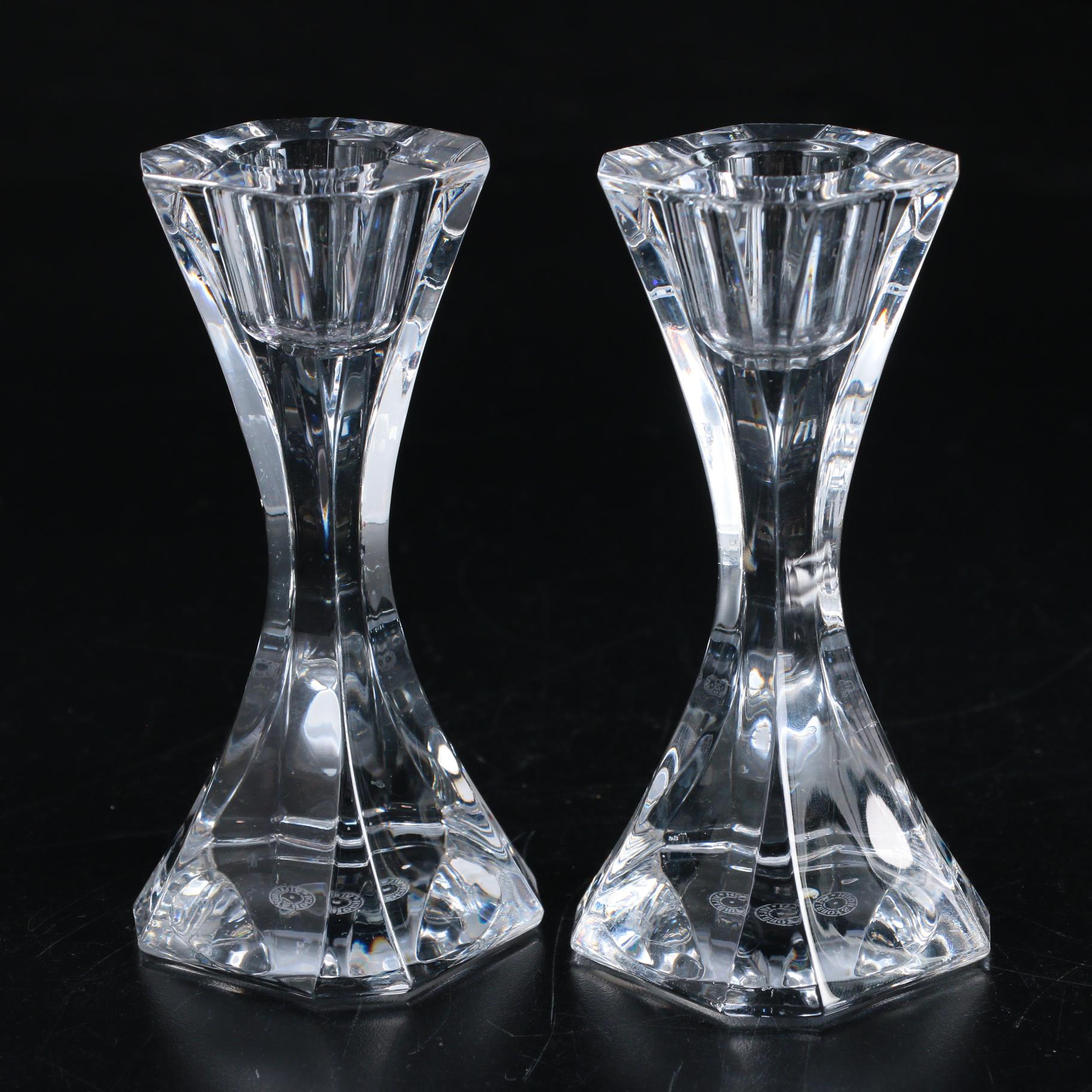 Villeroy & Boch "Crystal Cocktail Club" Crystal Candlesticks, Late 20th Century