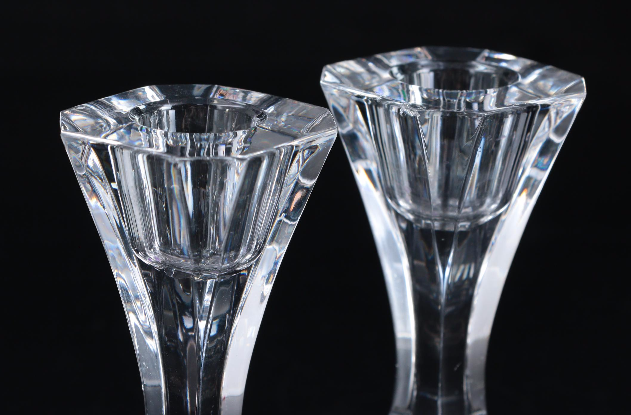 Villeroy & Boch "Crystal Cocktail Club" Crystal Candlesticks, Late 20th Century