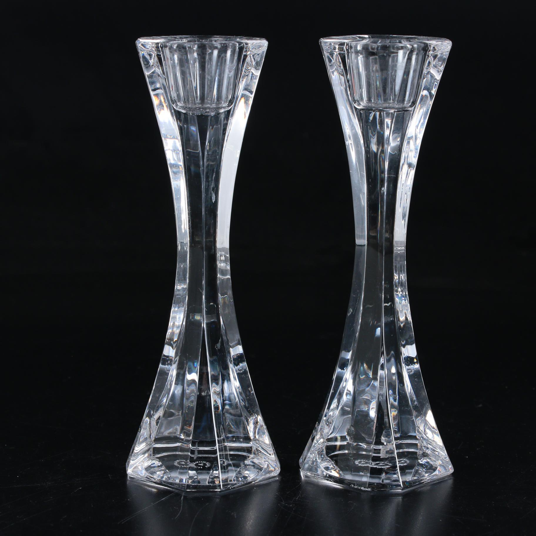Villeroy & Boch "Crystal Cocktail Club" Crystal Candlesticks, Late 20th Century