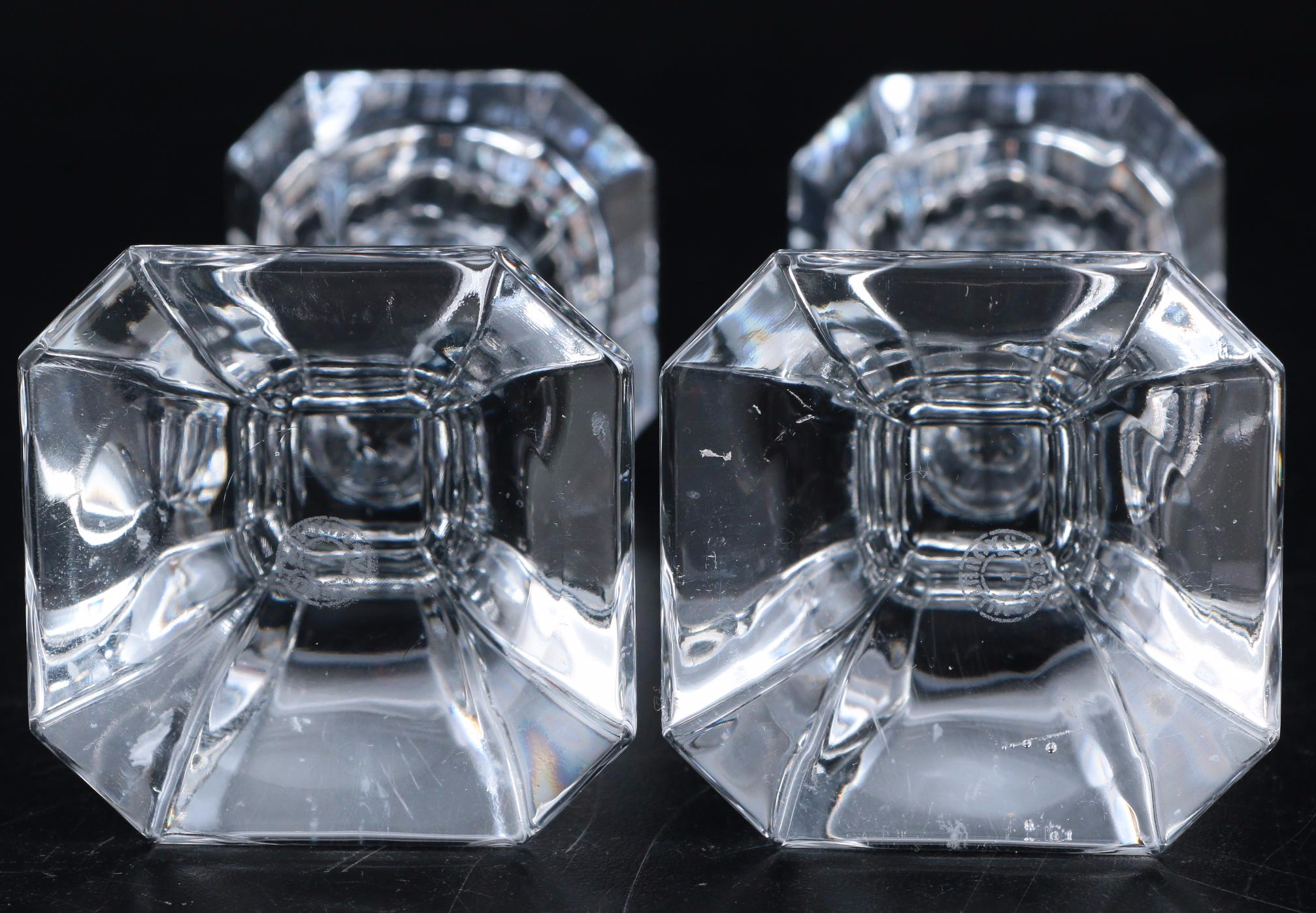 Villeroy & Boch "Crystal Cocktail Club" Crystal Candlesticks, Late 20th Century