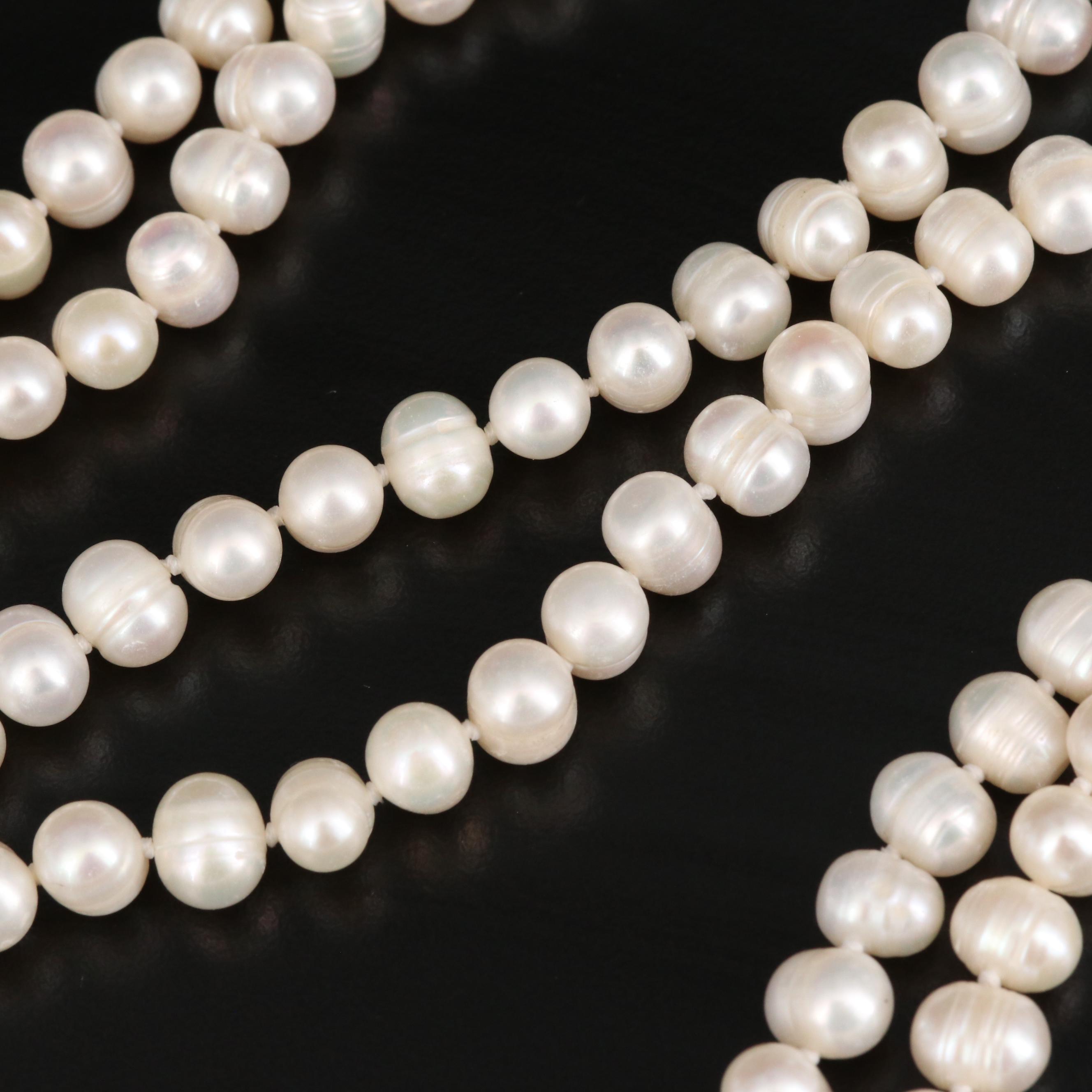 Endless Rope Length Pearl Necklace