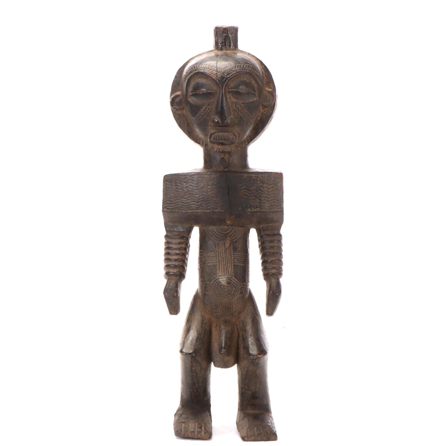 Tabwa Style Carved Wood Figure, Central Africa