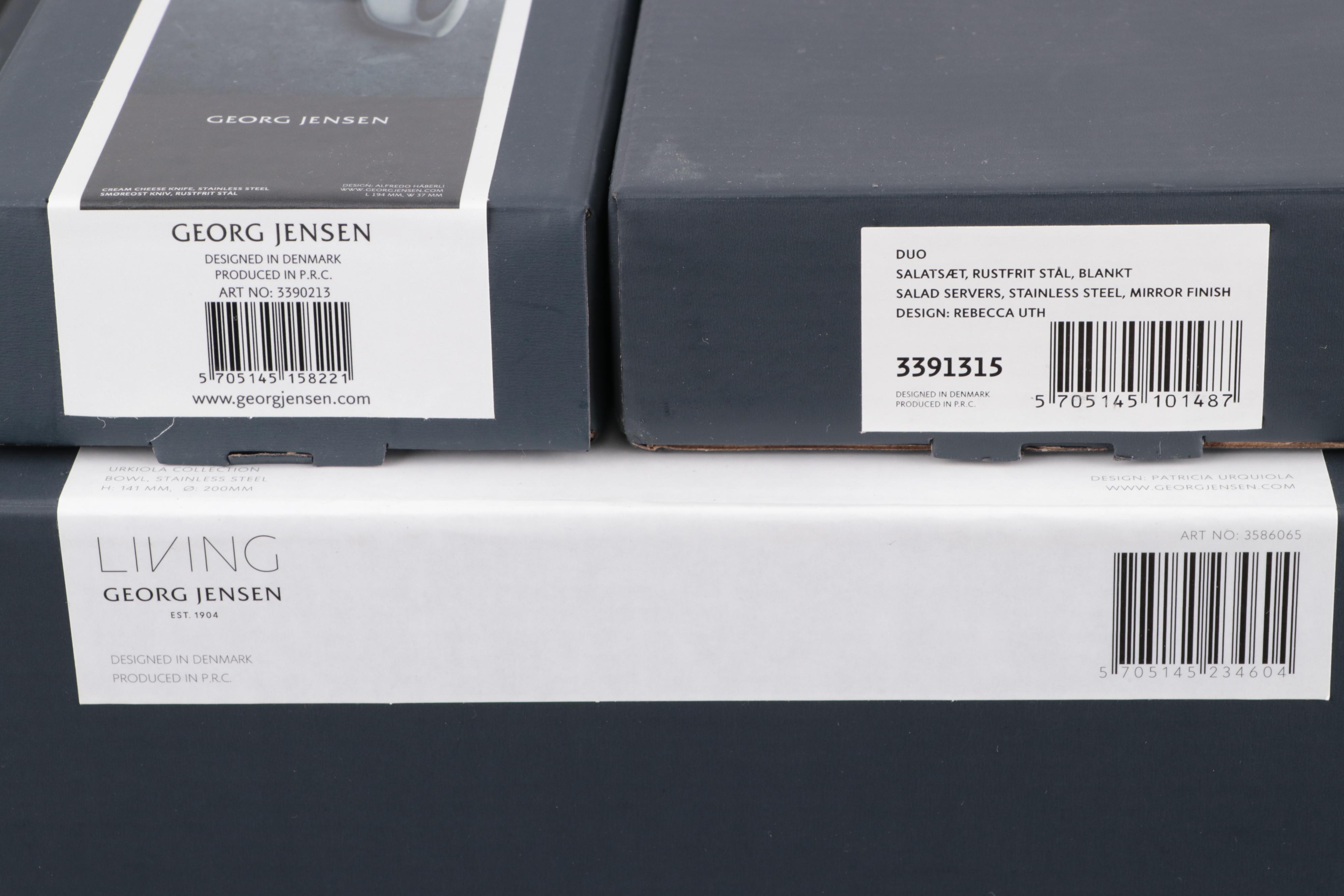 Georg Jensen "Urkiola" Bowls, "Alfredo" Cheese Knives and "Duo" Salad Servers