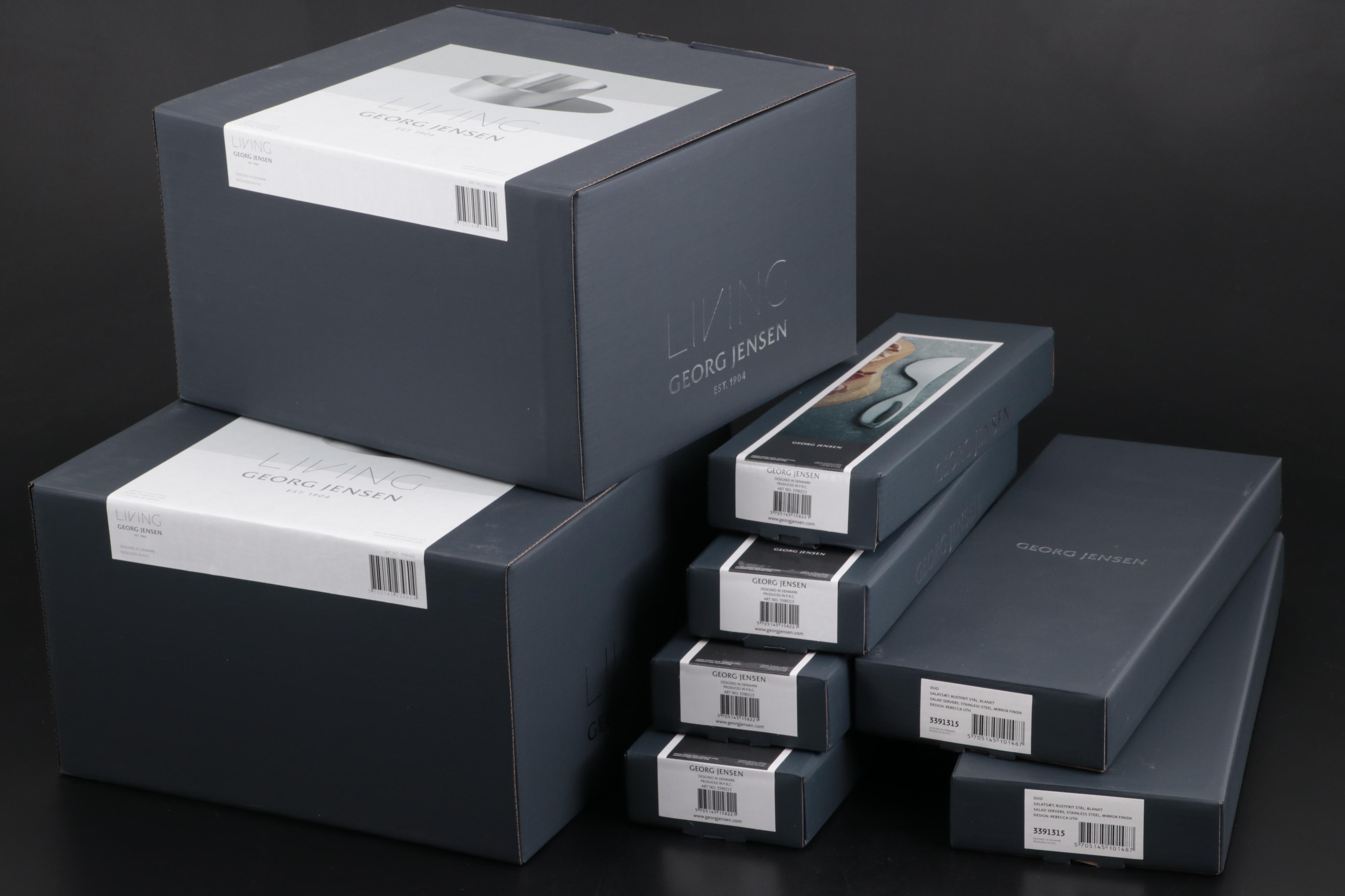 Georg Jensen "Urkiola" Bowls, "Alfredo" Cheese Knives and "Duo" Salad Servers